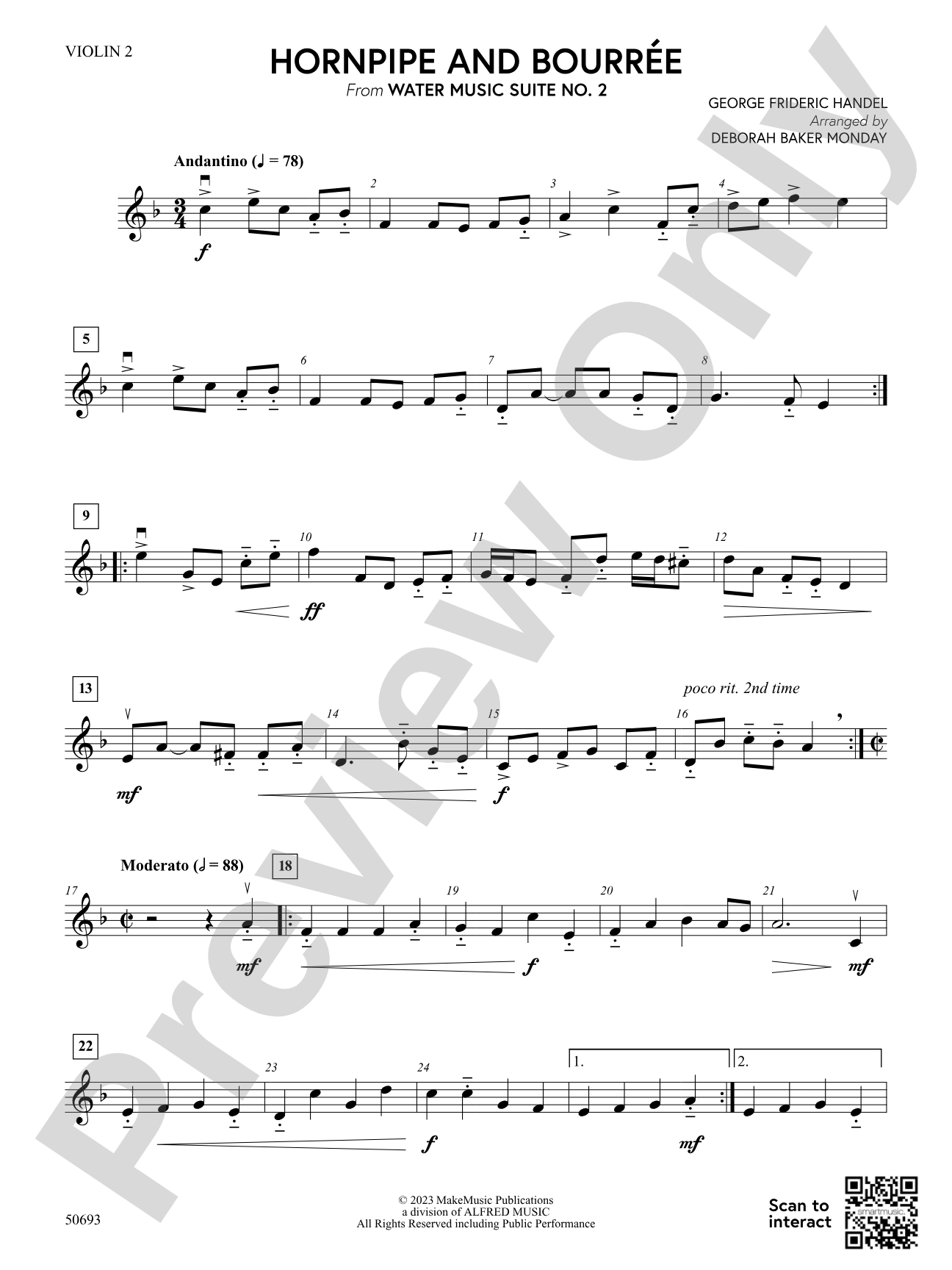 Hornpipe and Bourrée: 2nd Violin