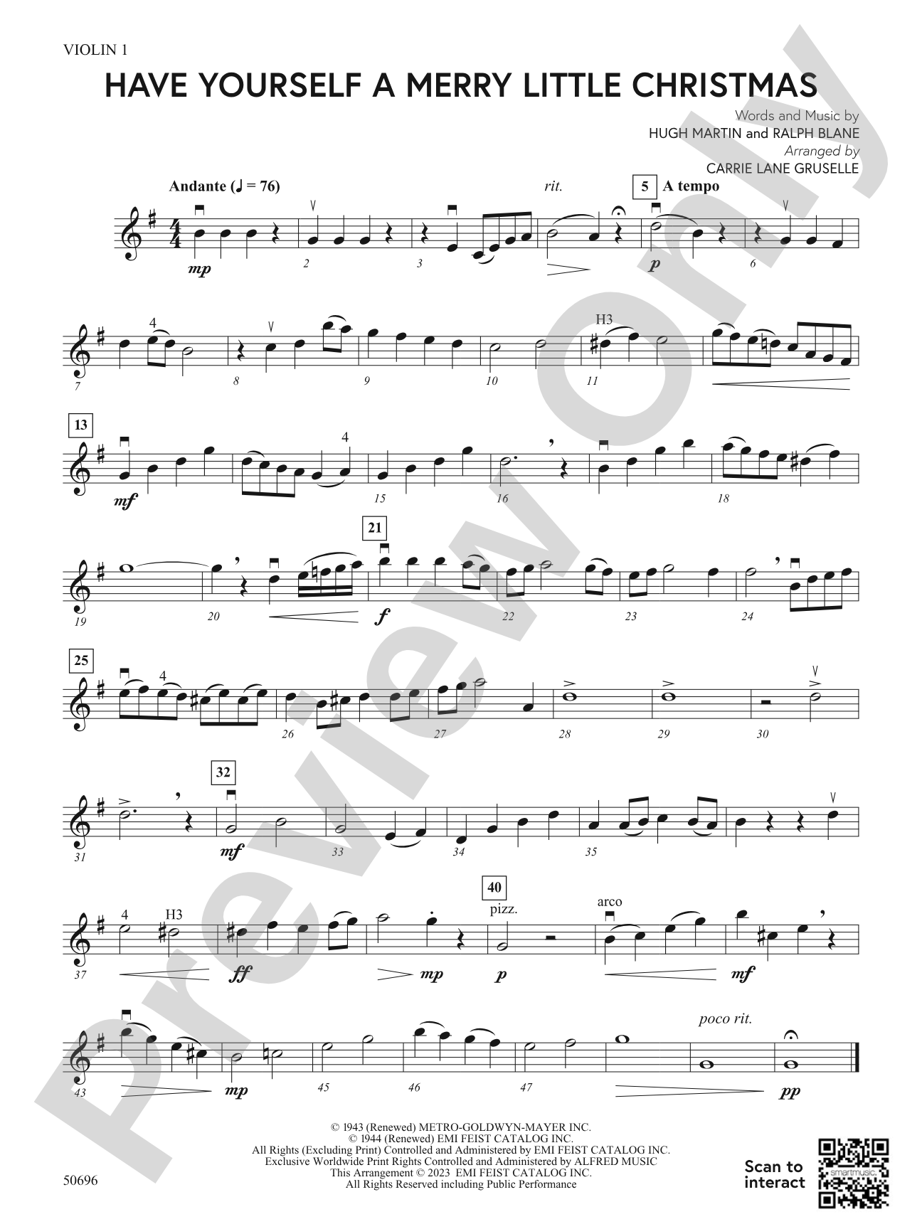 Have Yourself a Merry Little Christmas: 1st Violin
