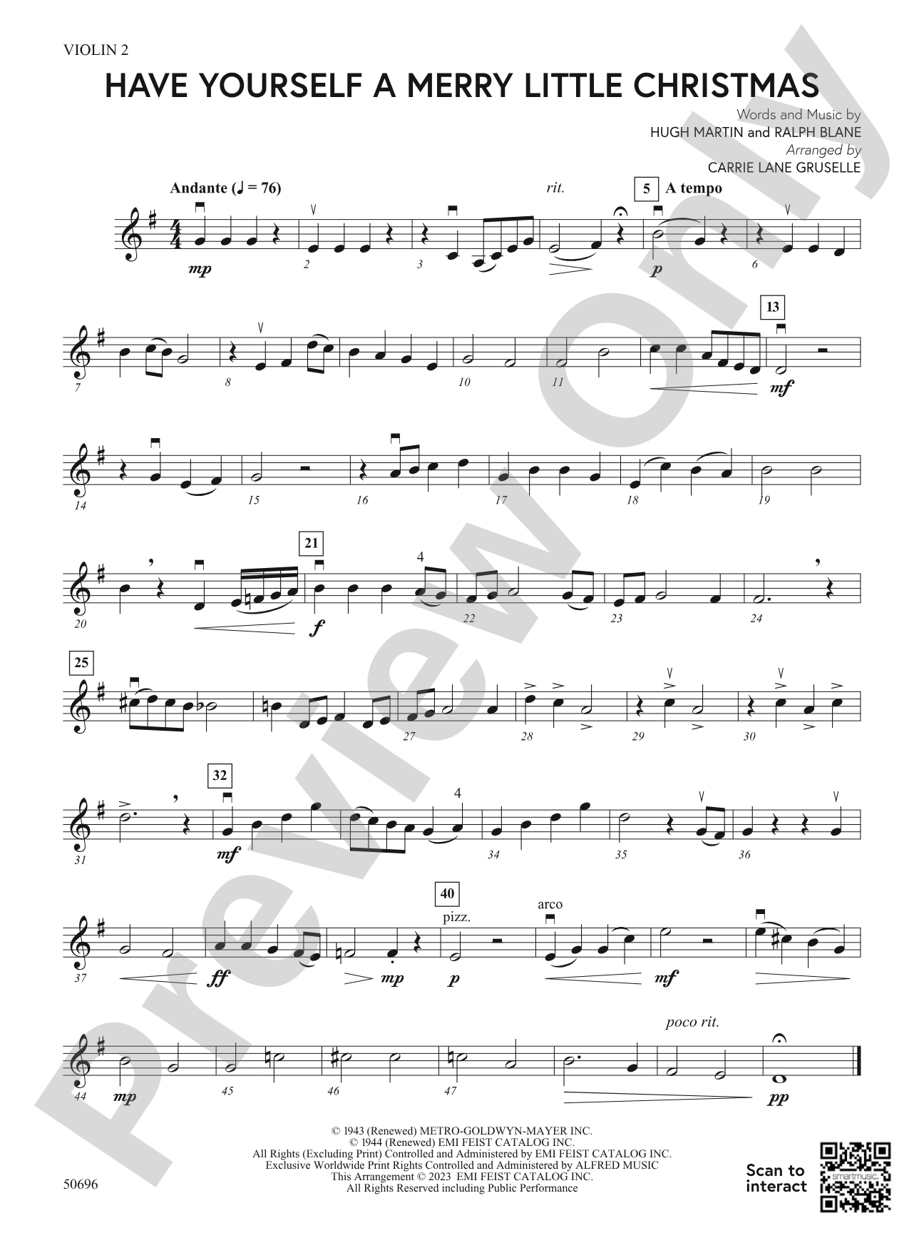 Have Yourself a Merry Little Christmas: 2nd Violin