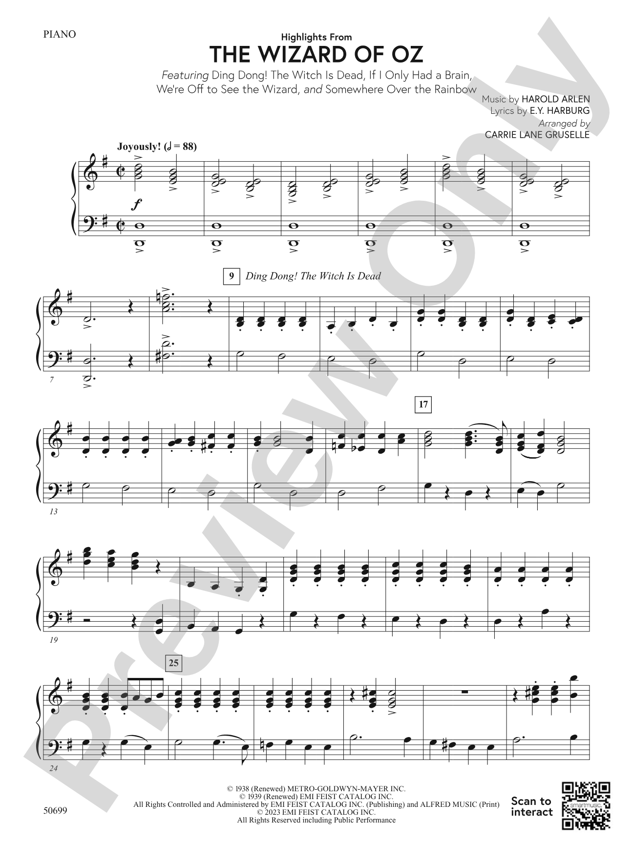 Highlights from The Wizard of Oz: Piano Accompaniment