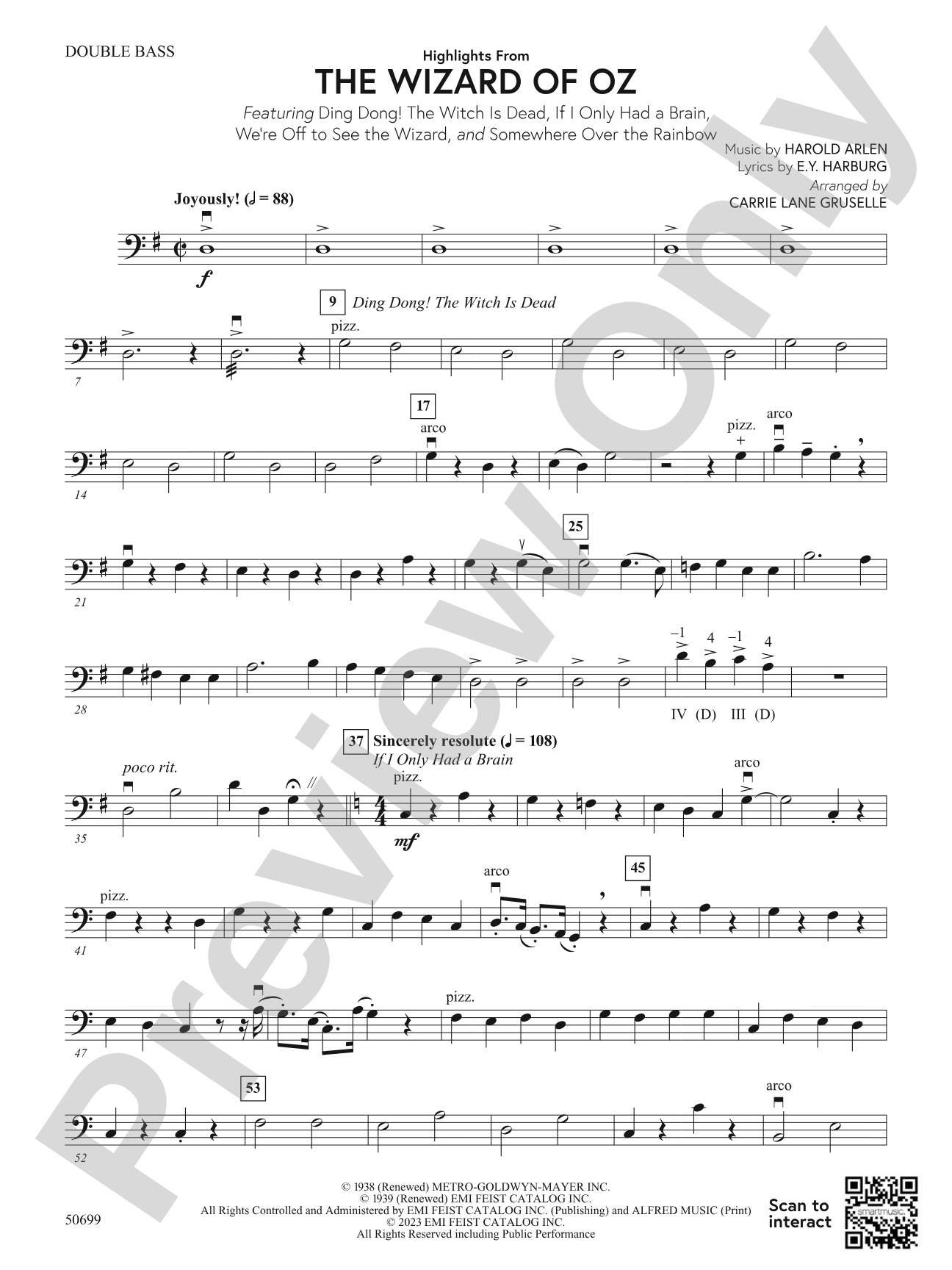 Highlights from The Wizard of Oz: String Bass