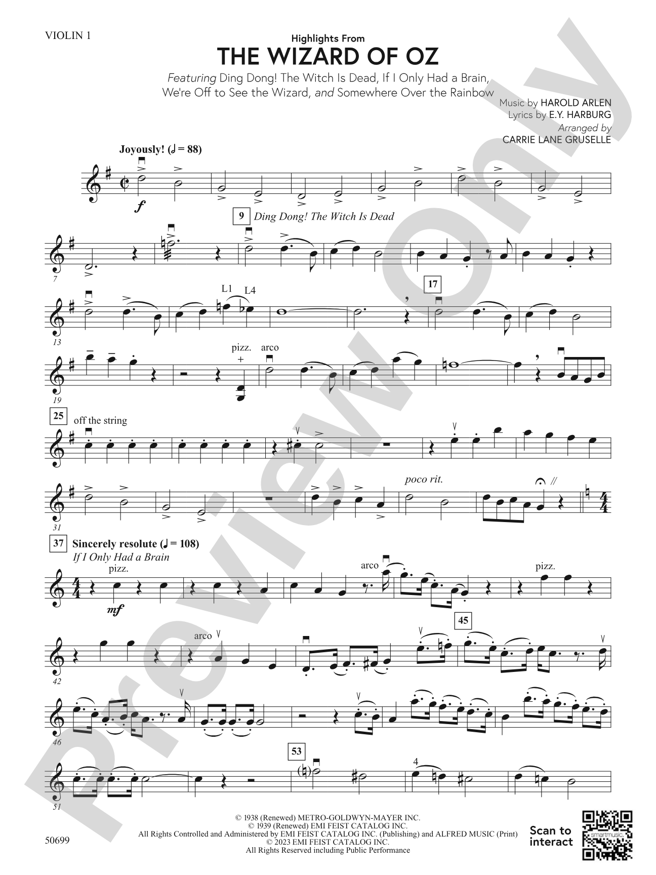 Highlights from The Wizard of Oz: 1st Violin