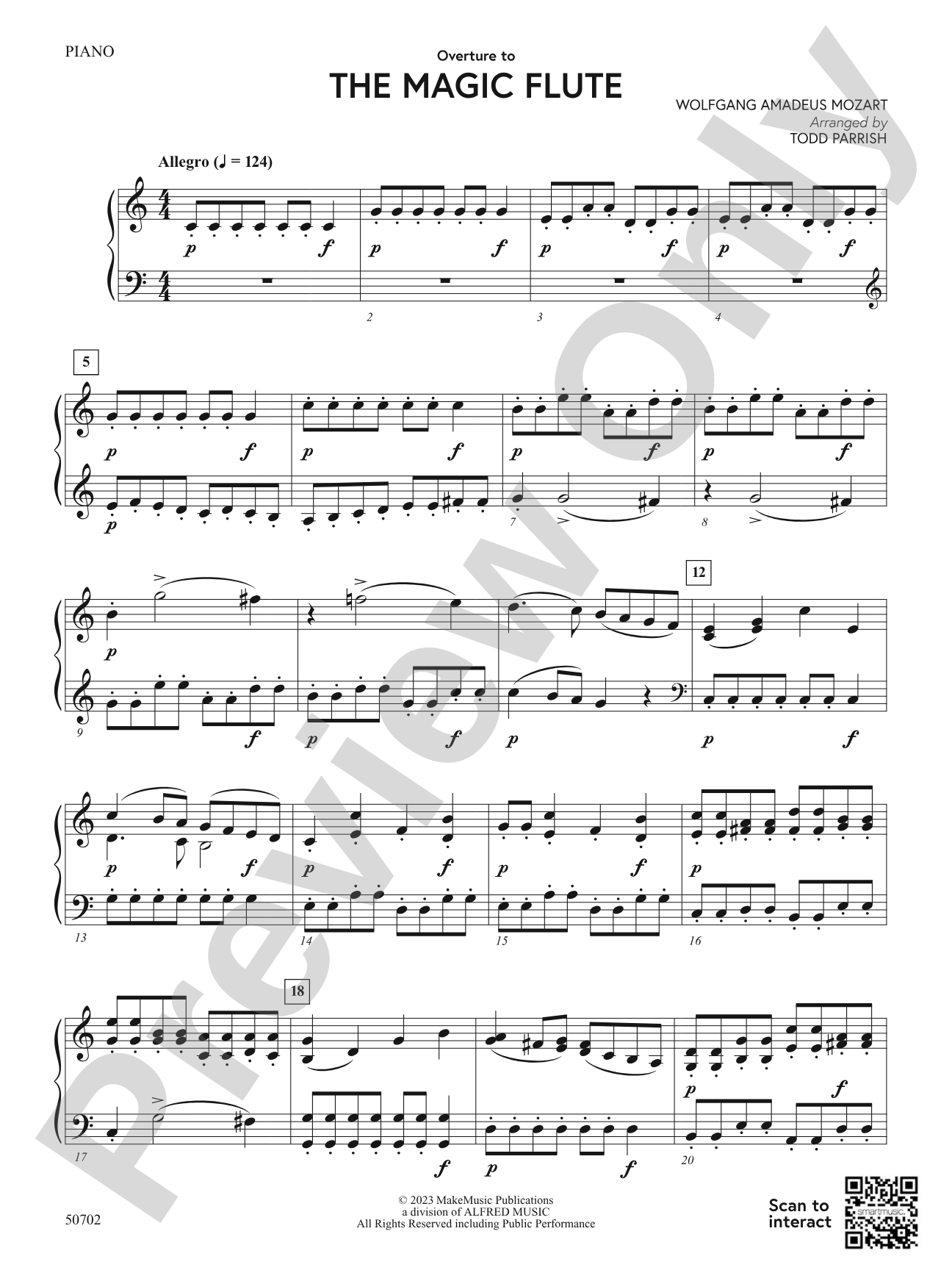Overture to The Magic Flute: Piano Accompaniment