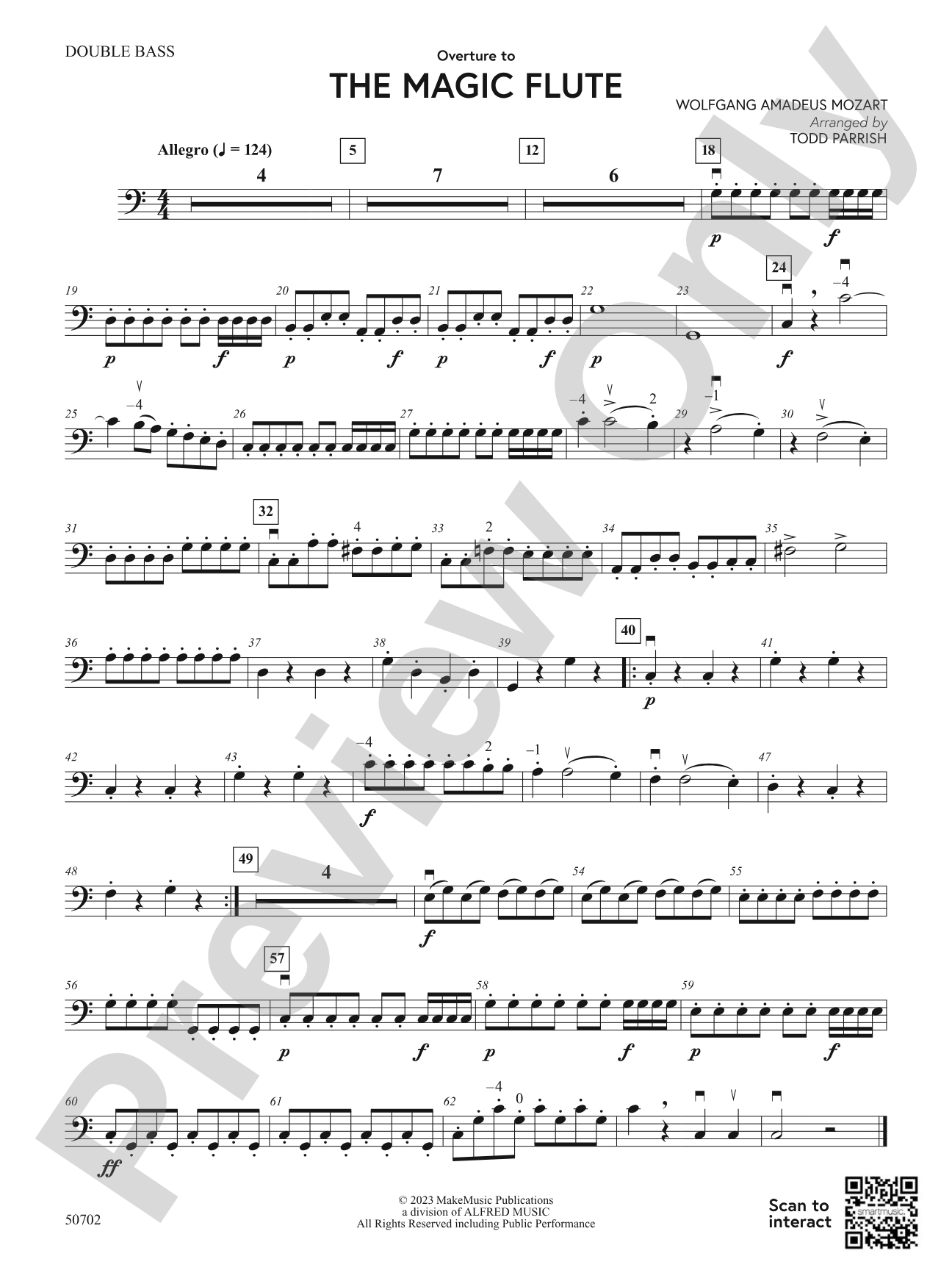 Overture to The Magic Flute: String Bass