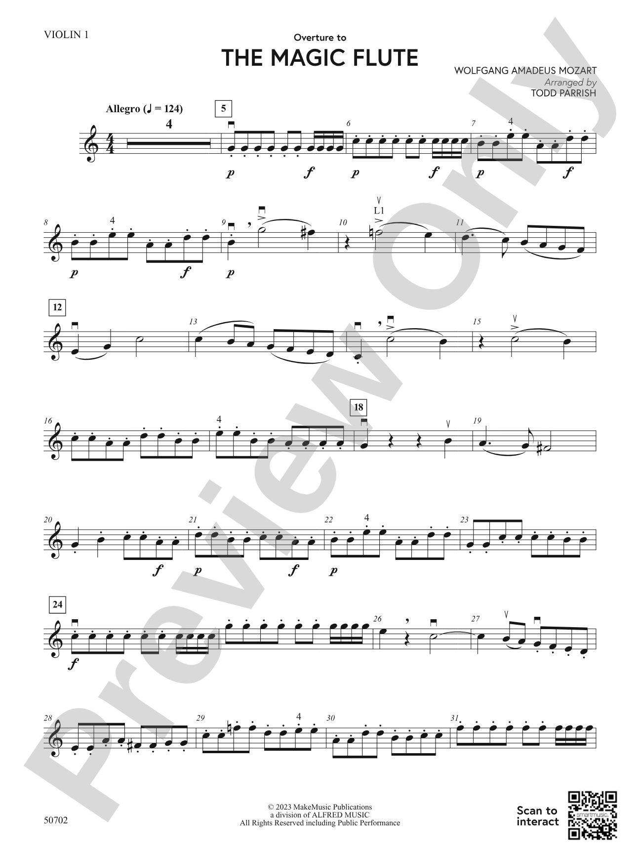 Overture to The Magic Flute: 1st Violin