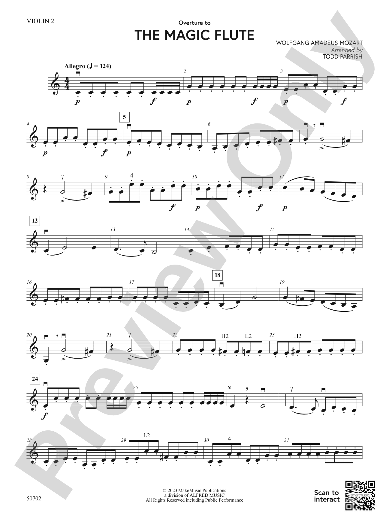 Overture to The Magic Flute: 2nd Violin