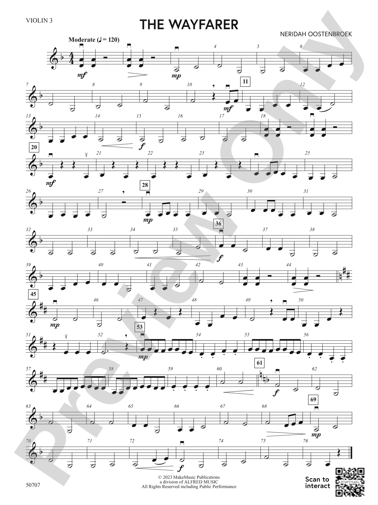 The Wayfarer: 3rd Violin (Viola [TC])