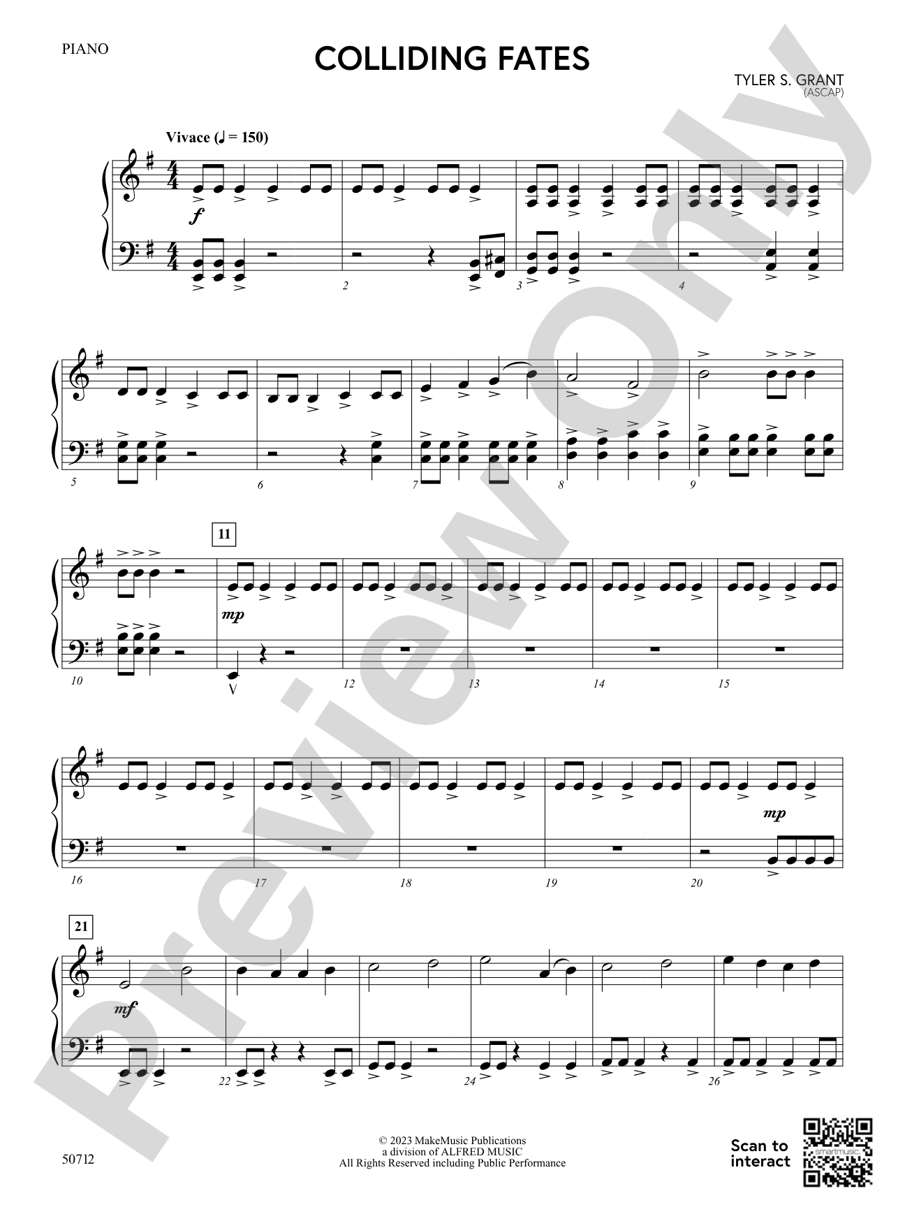Colliding Fates: Piano Accompaniment