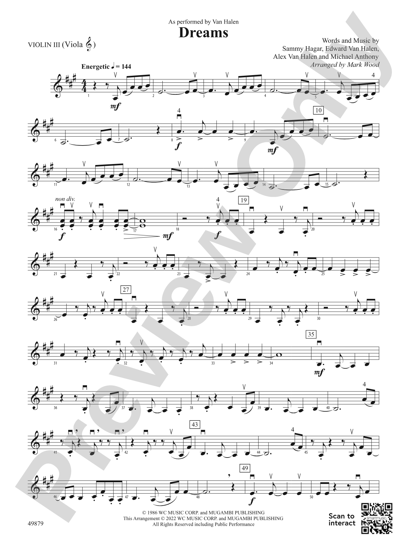 Dreams: 3rd Violin (Viola [TC])