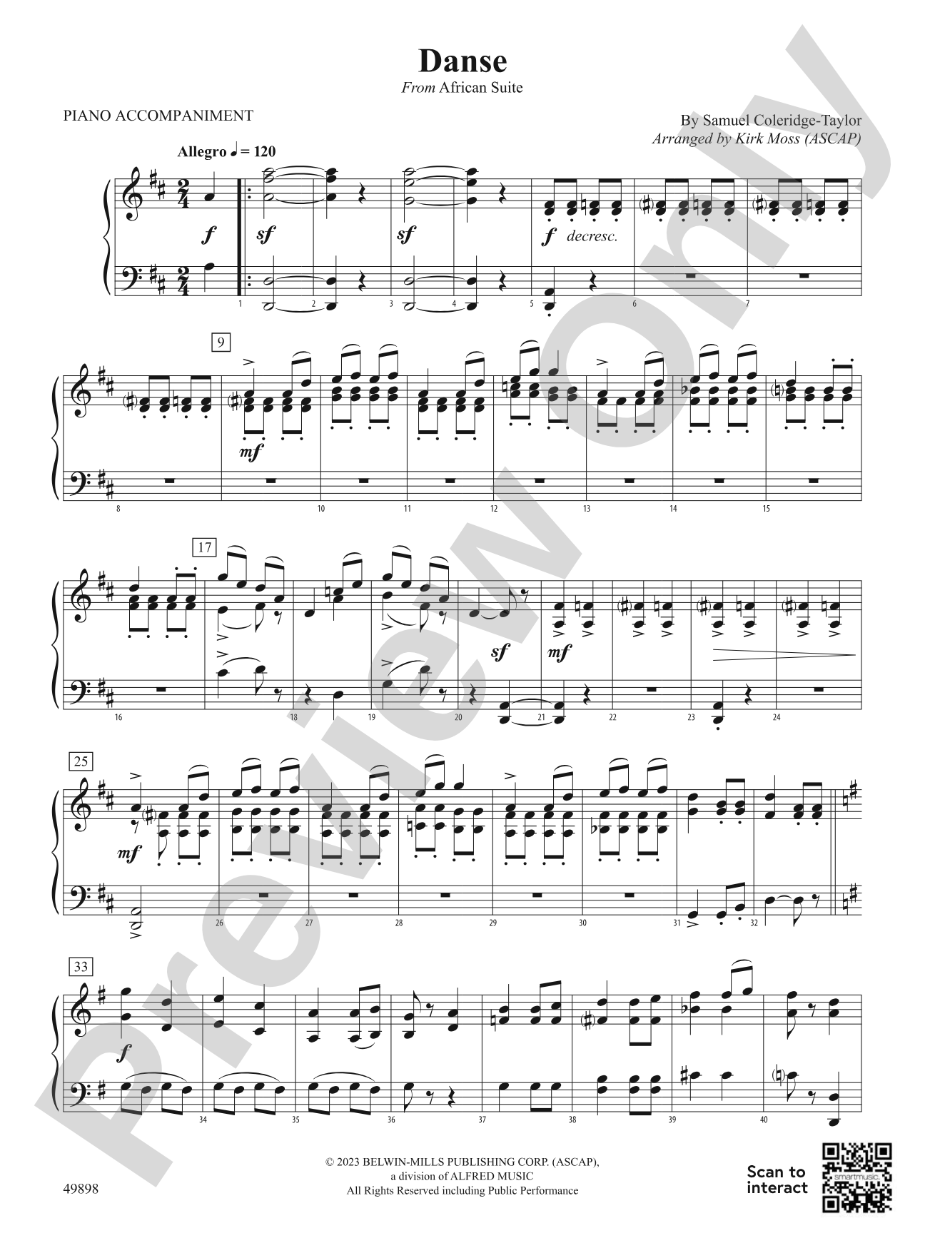 Danse: Piano Accompaniment