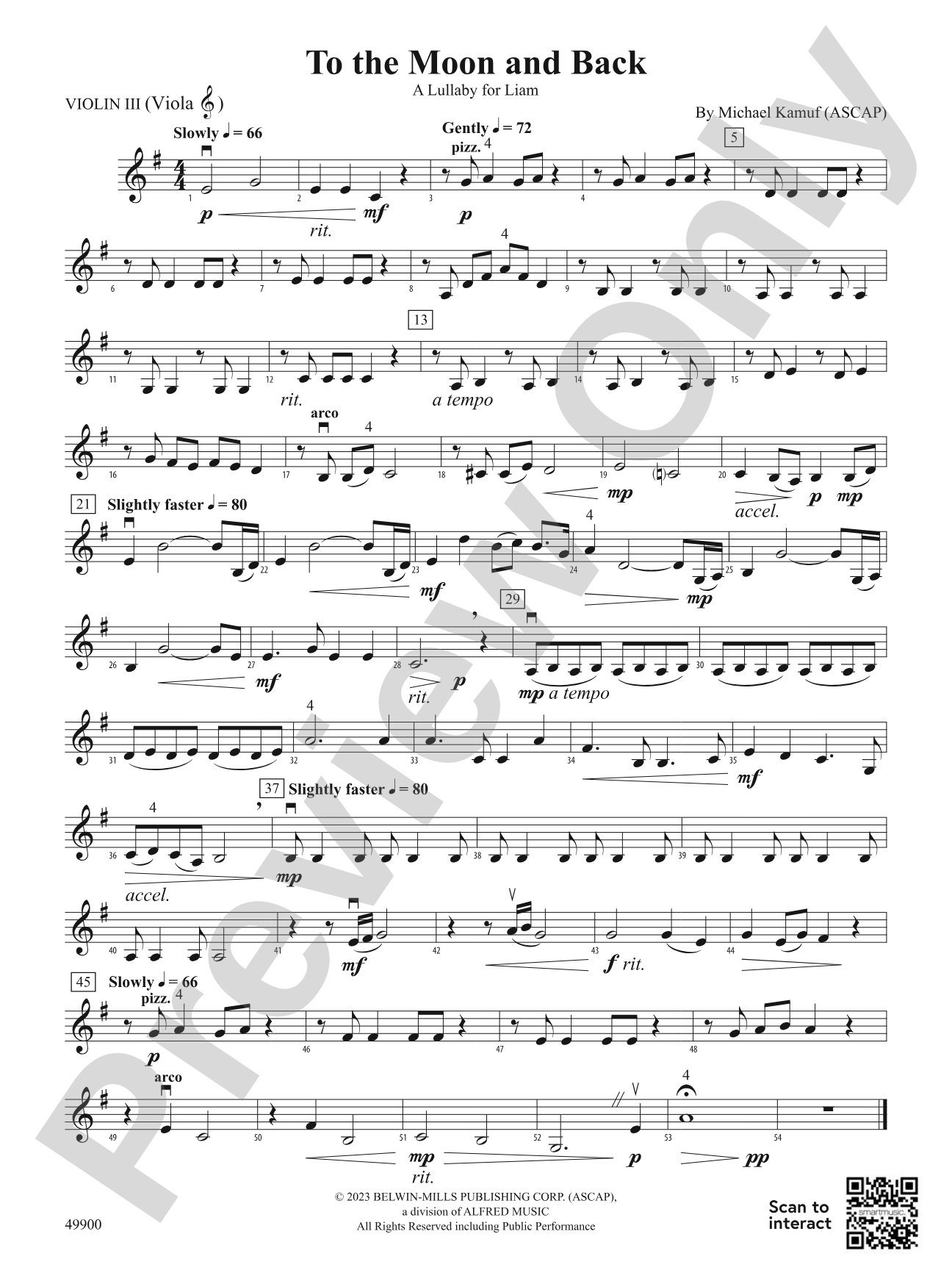 To the Moon and Back: 3rd Violin (Viola [TC])