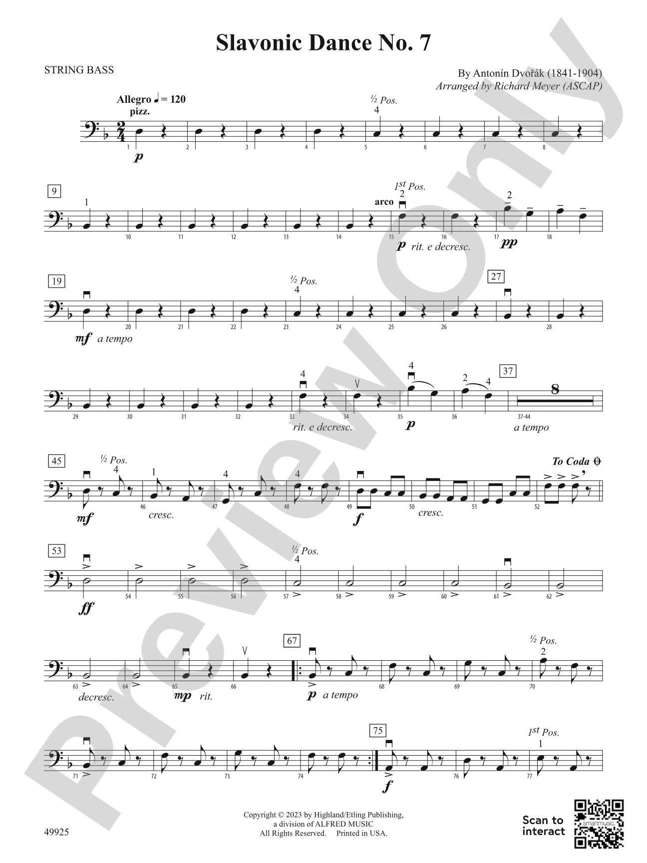 Slavonic Dance No. 7: String Bass