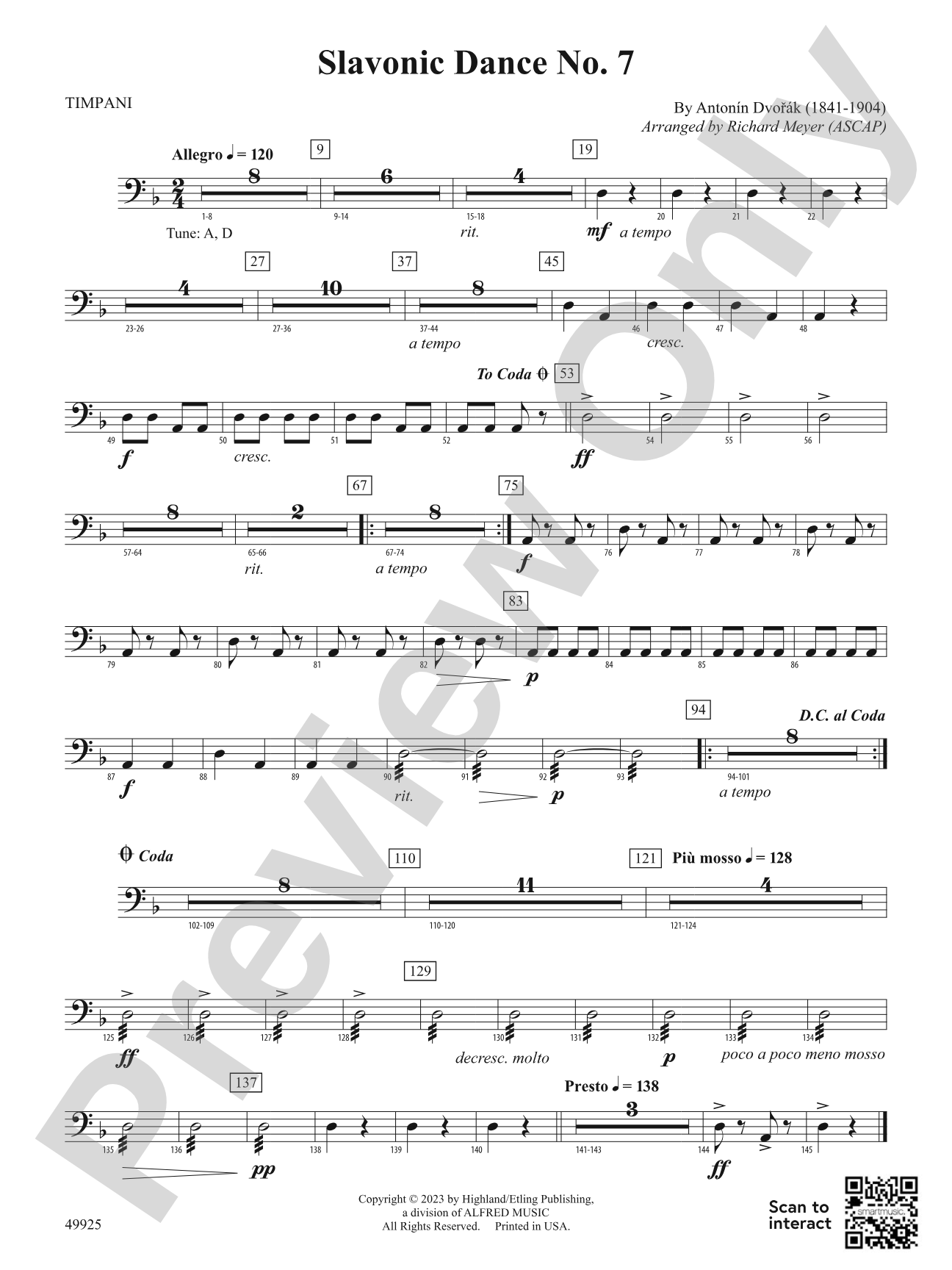 Slavonic Dance No. 7: Timpani