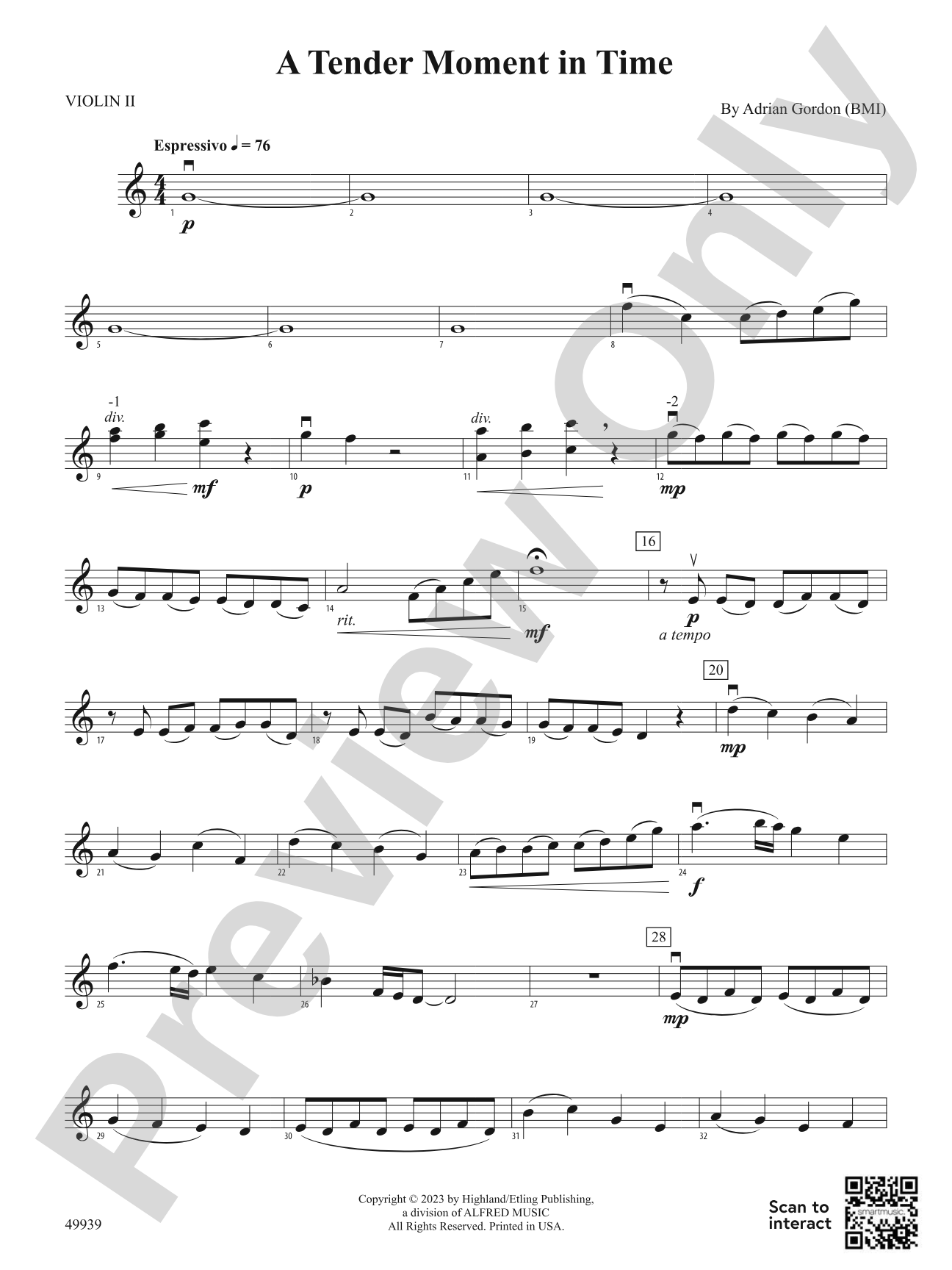 A Tender Moment in Time: 2nd Violin