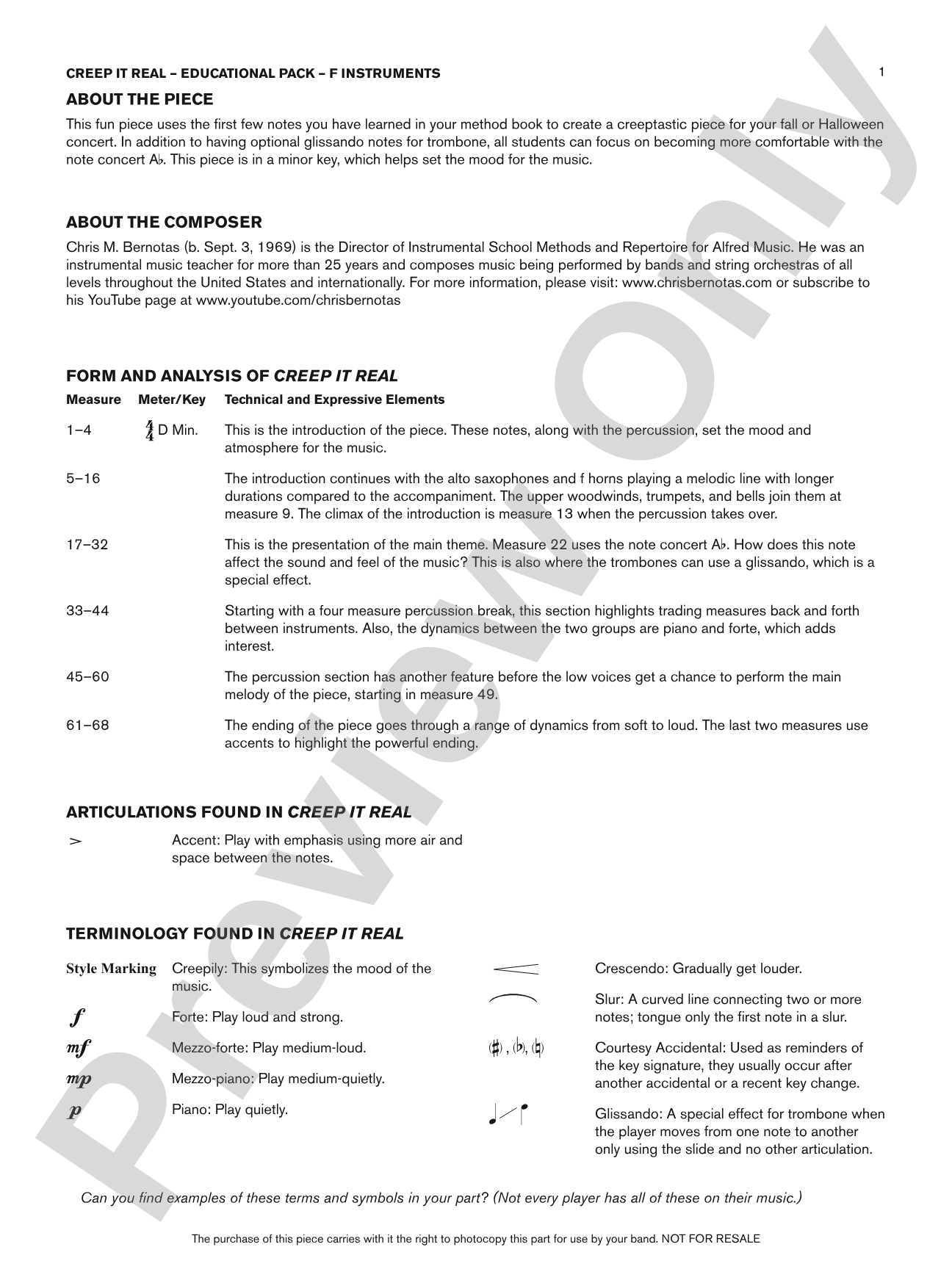 Creep It Real: F Educational Pack