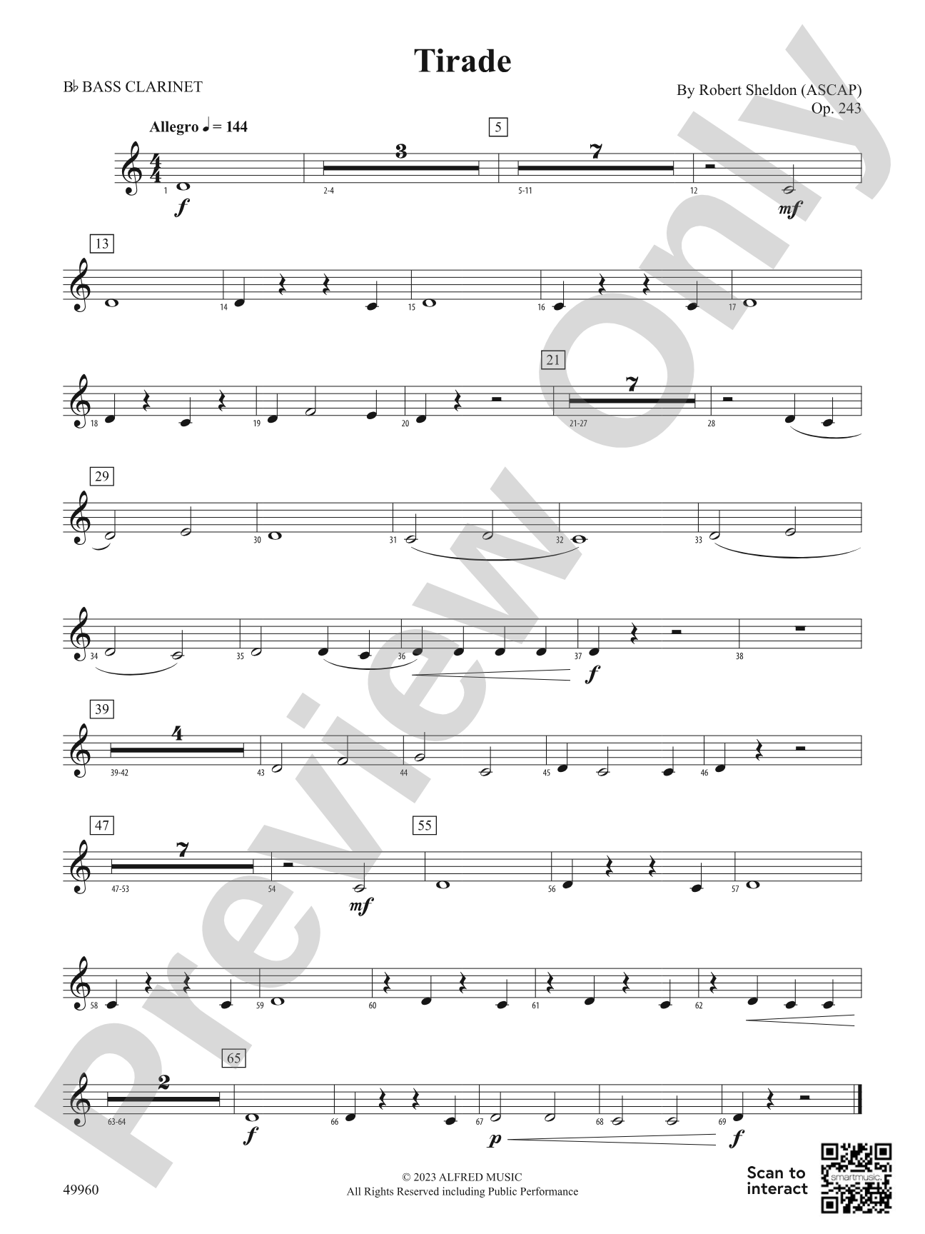 Tirade: B-flat Bass Clarinet