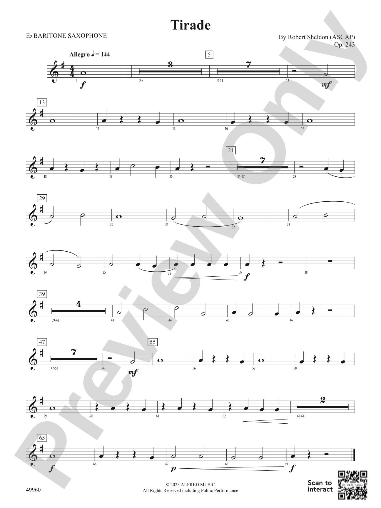 Tirade: E-flat Baritone Saxophone