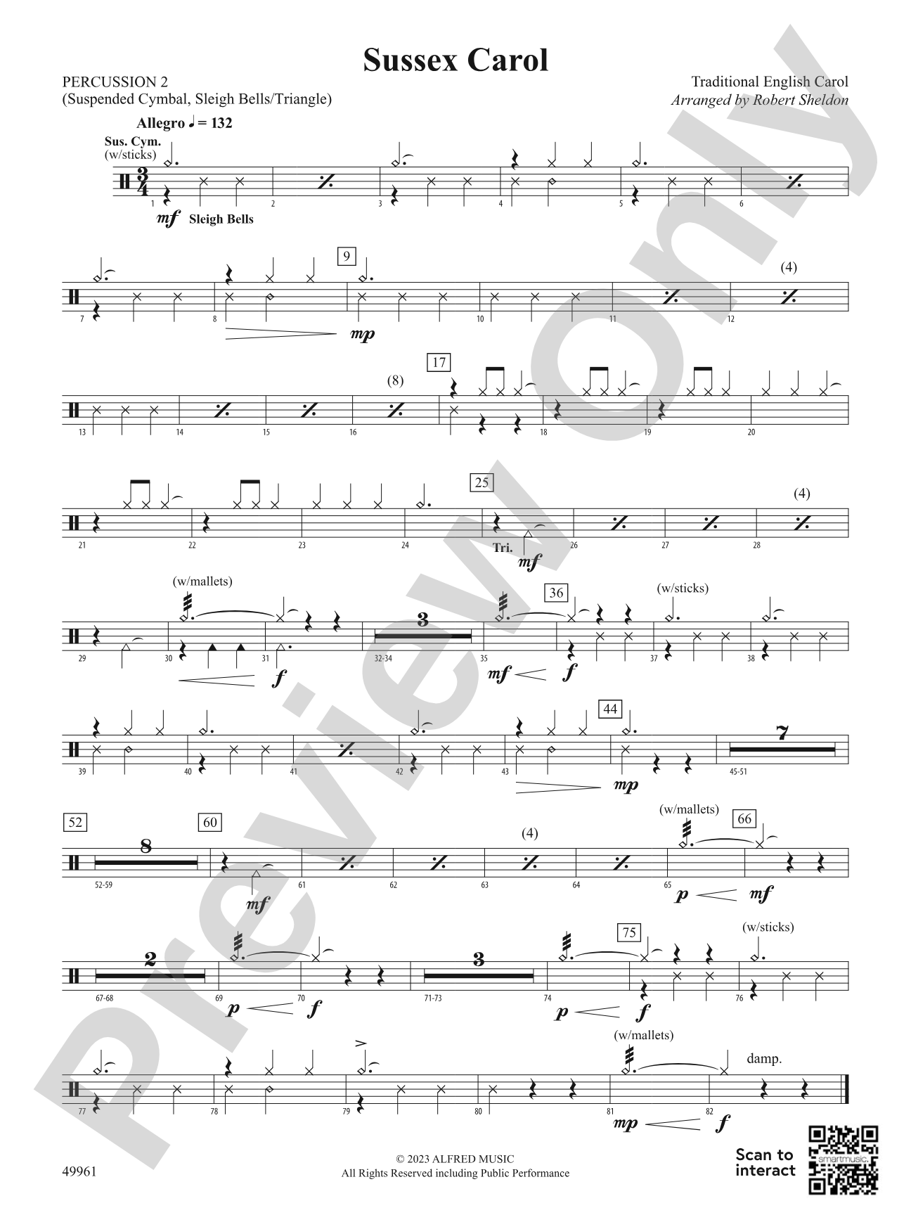 Sussex Carol: 2nd Percussion