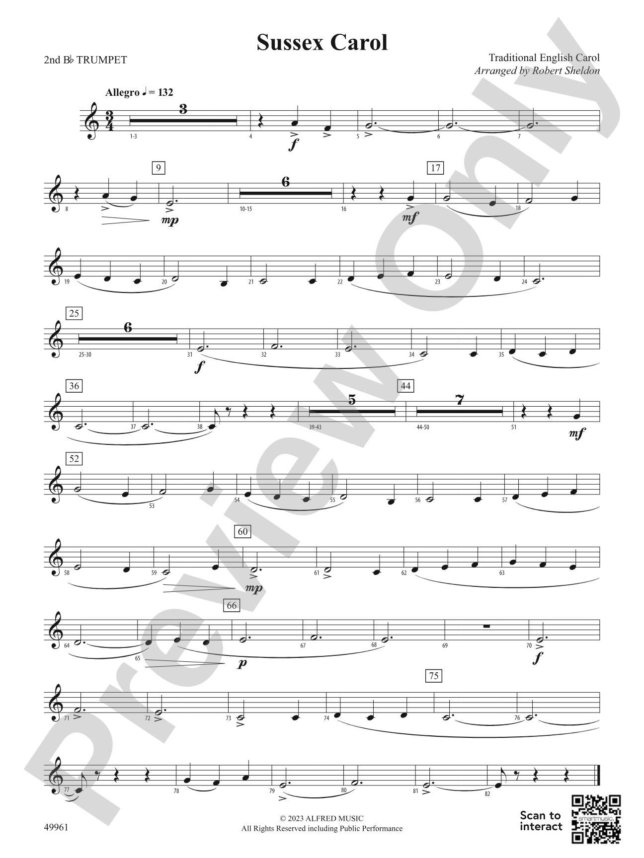 Sussex Carol: 2nd B-flat Trumpet