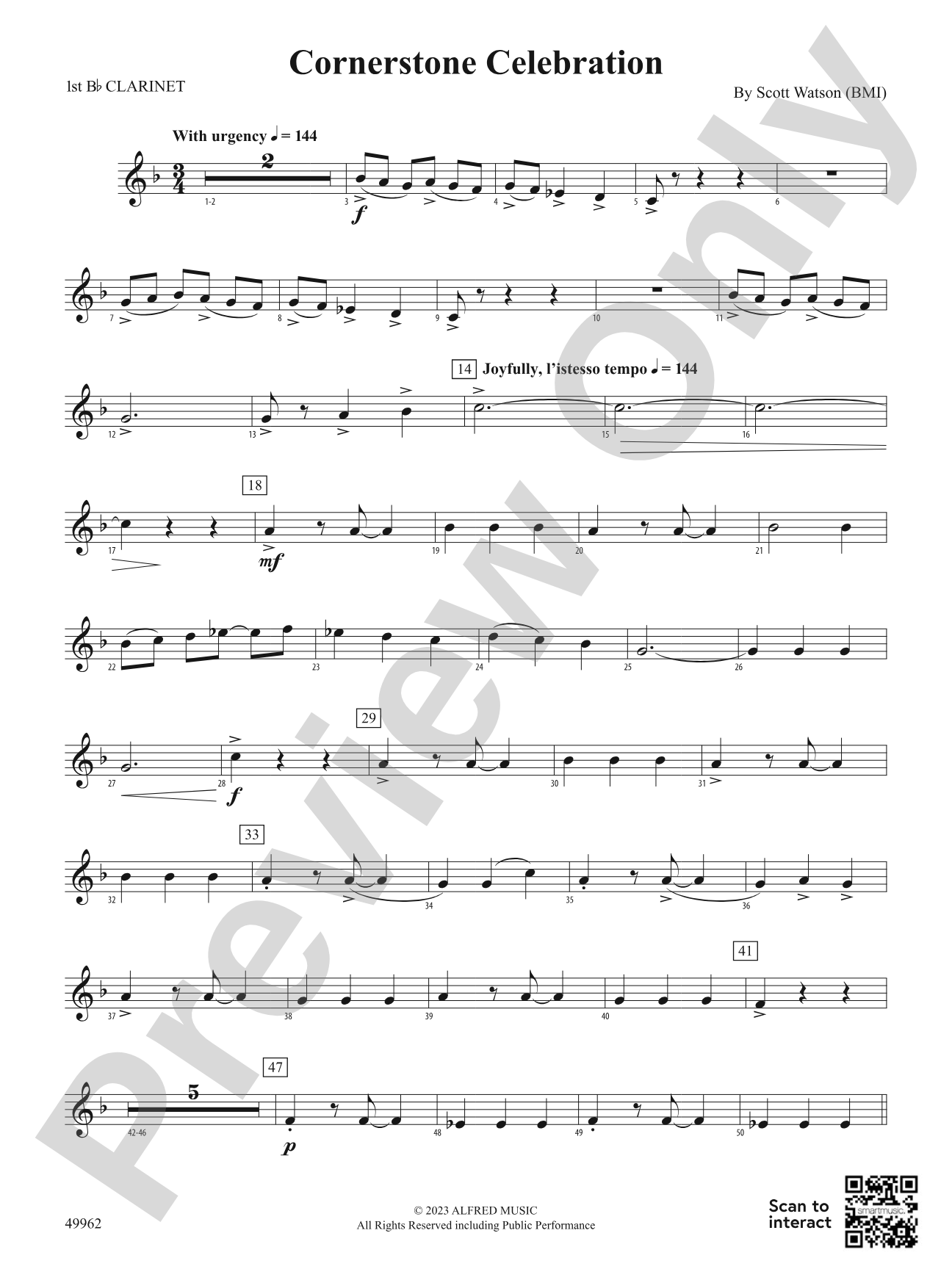 Cornerstone Celebration: 1st B-flat Clarinet