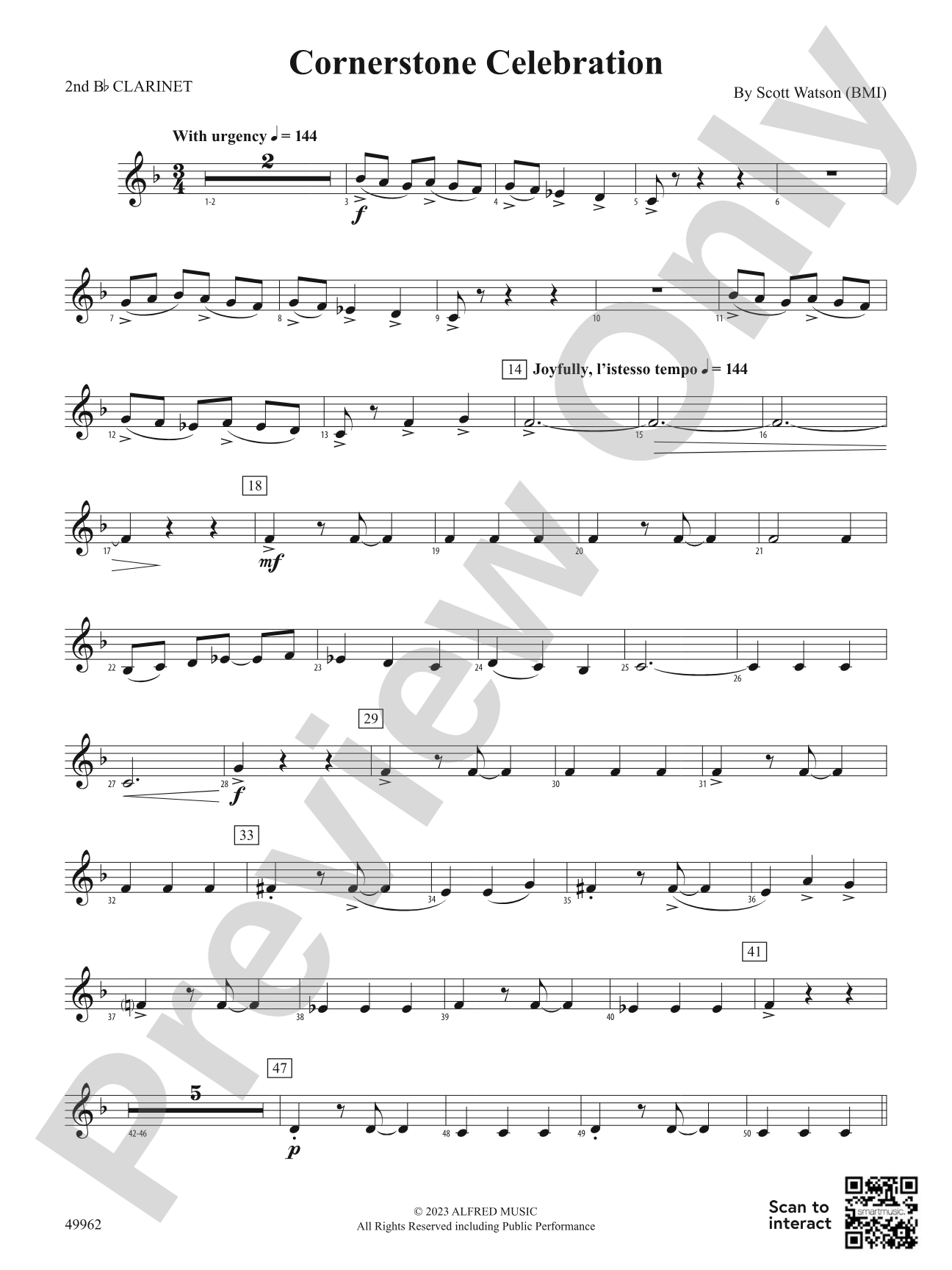Cornerstone Celebration: 2nd B-flat Clarinet