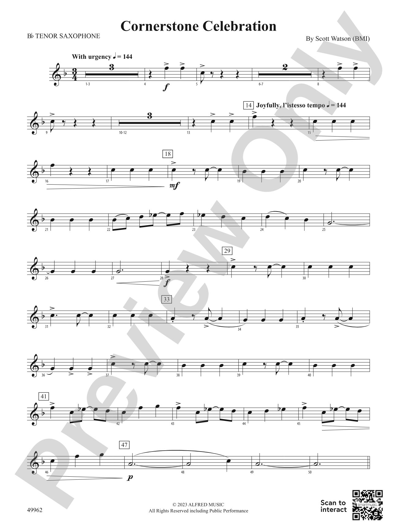 Cornerstone Celebration: B-flat Tenor Saxophone