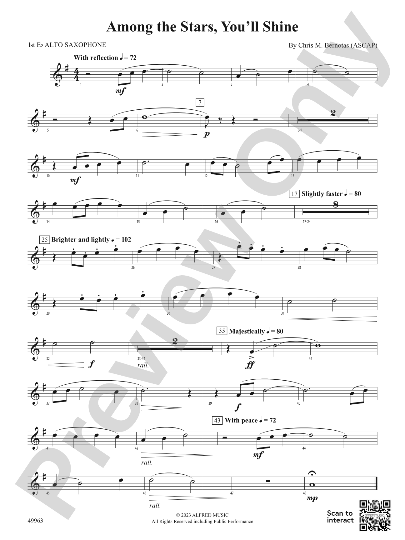 "Among the Stars, You'll Shine: E-flat Alto Saxophone"