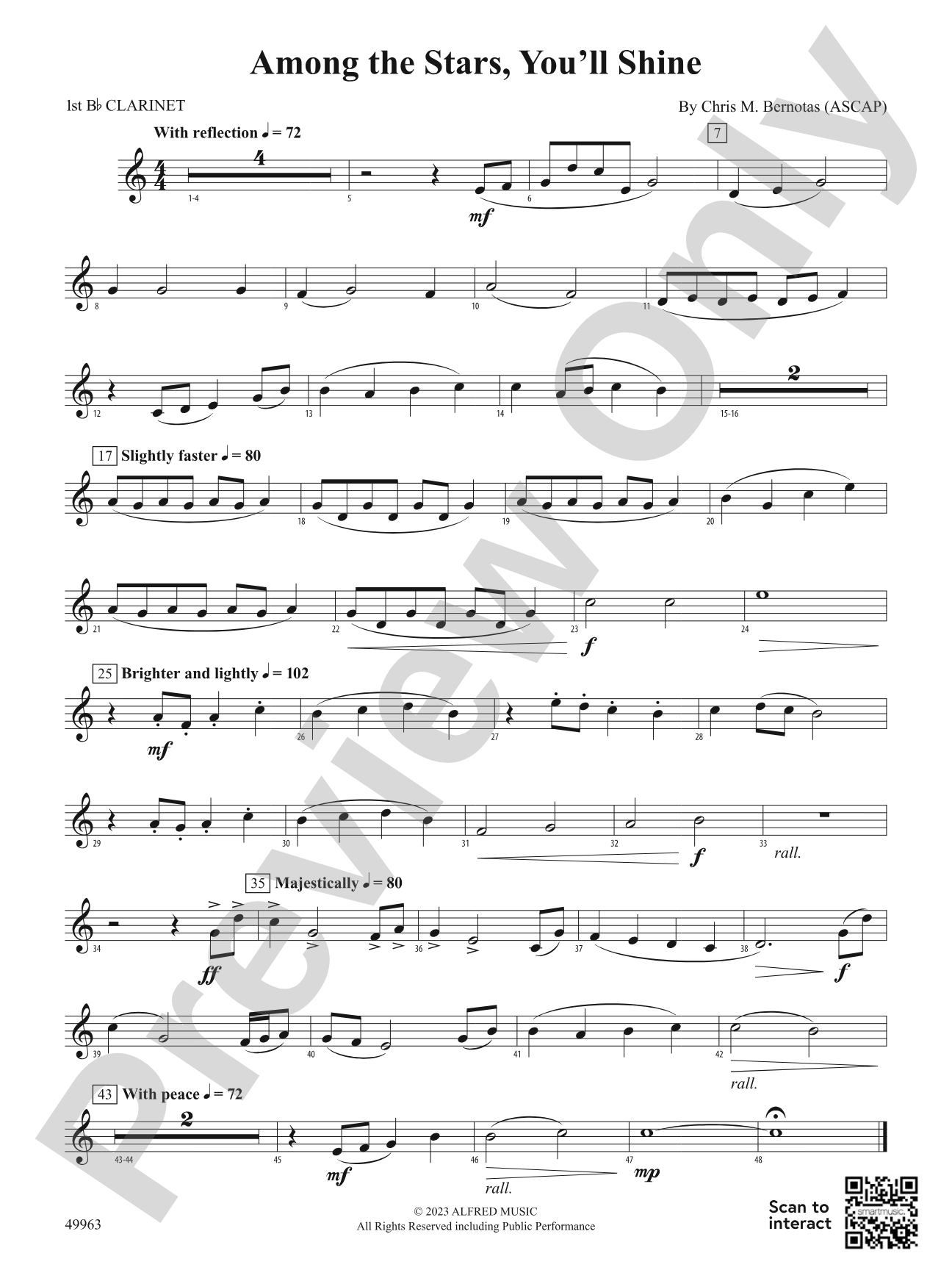 "Among the Stars, You'll Shine: 1st B-flat Clarinet"