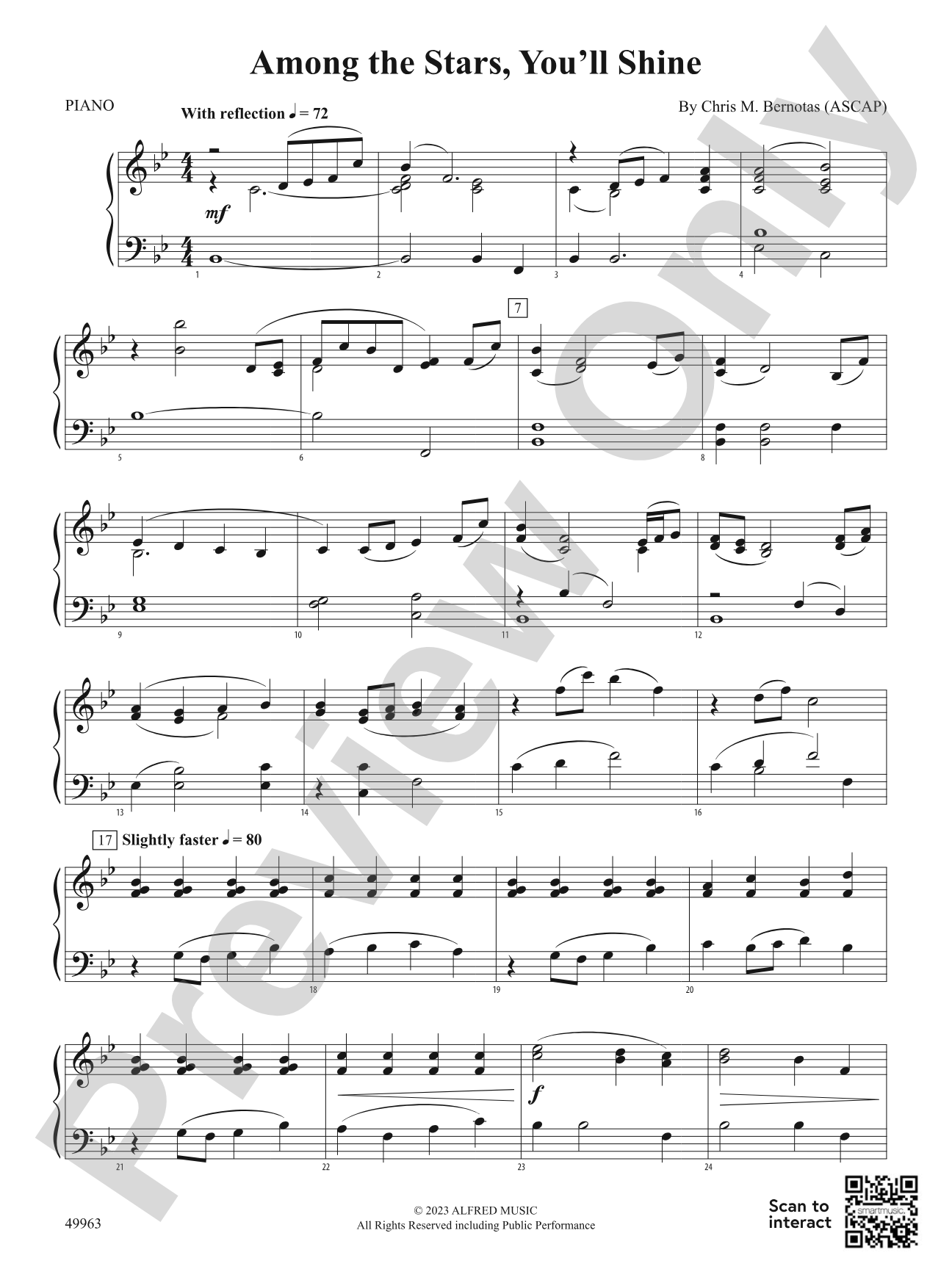 "Among the Stars, You'll Shine: Piano Accompaniment"