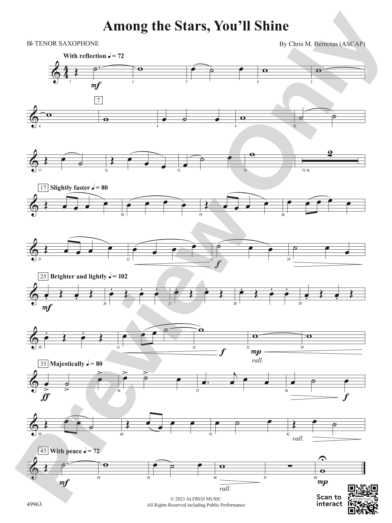 "Among the Stars, You'll Shine: B-flat Tenor Saxophone"
