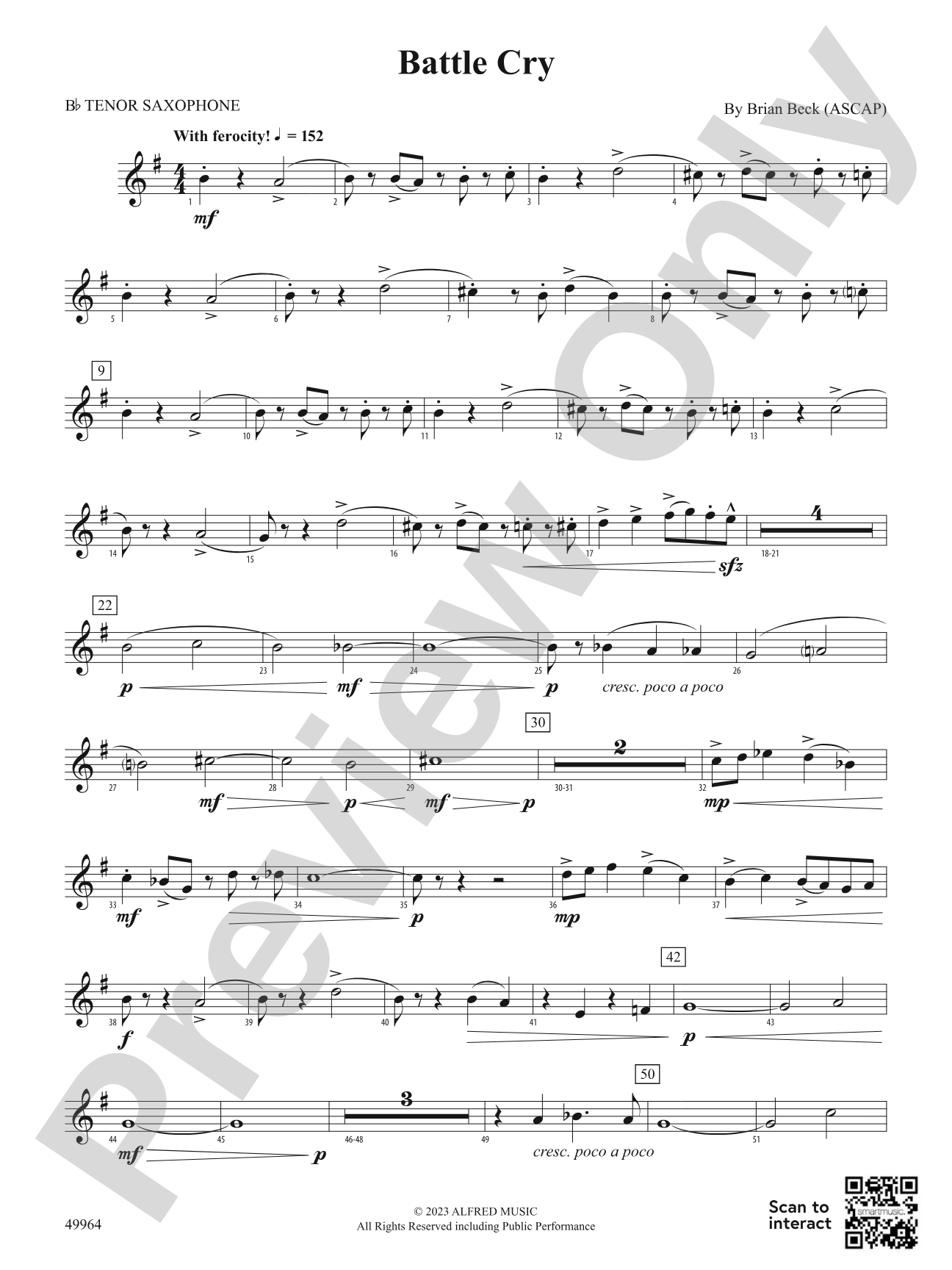 Battle Cry: B-flat Tenor Saxophone