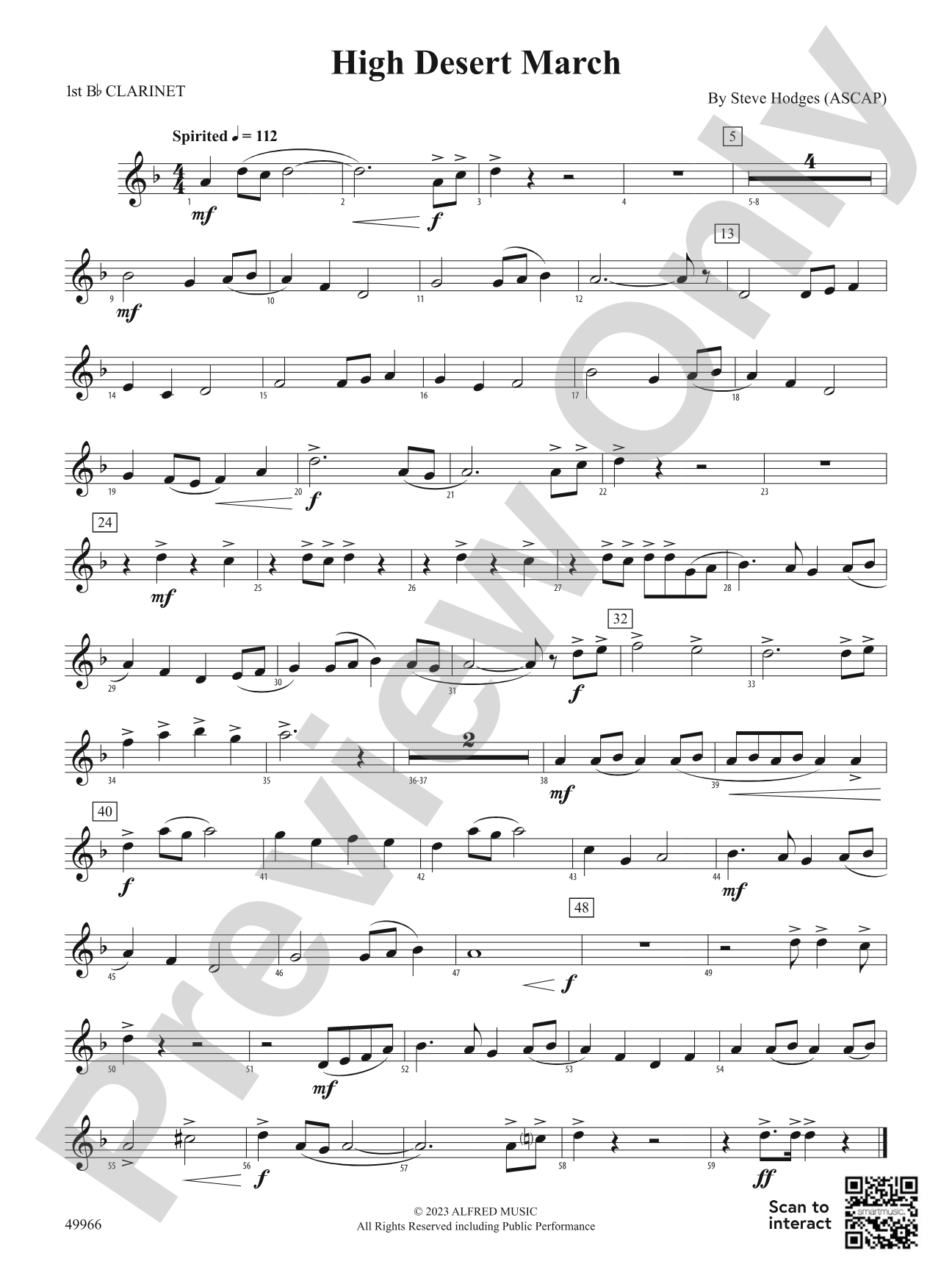 High Desert March: 1st B-flat Clarinet