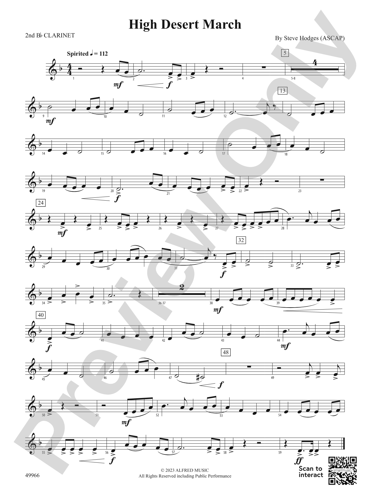 High Desert March: 2nd B-flat Clarinet