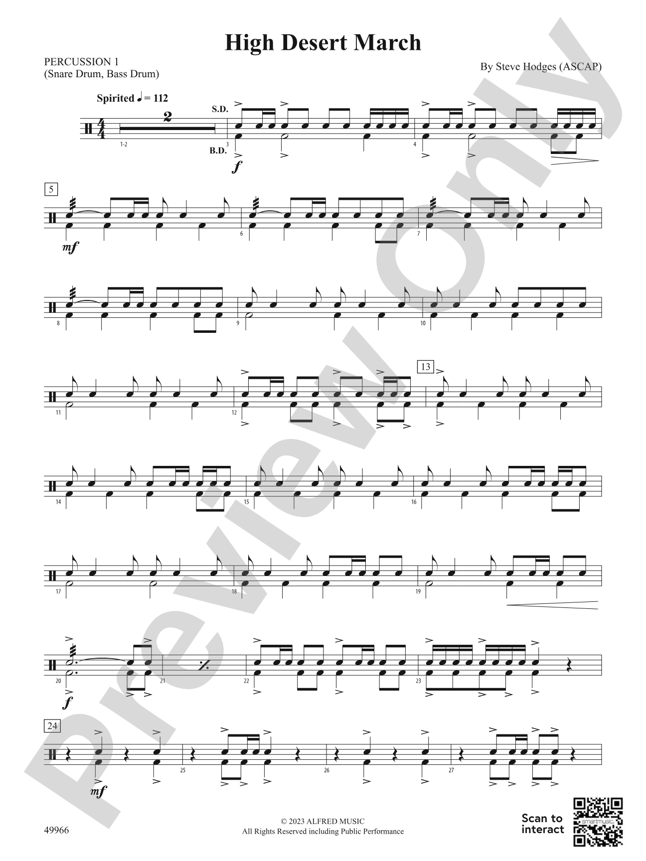 High Desert March: 1st Percussion
