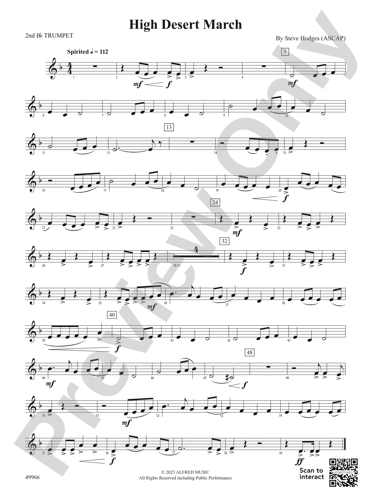 High Desert March: 2nd B-flat Trumpet