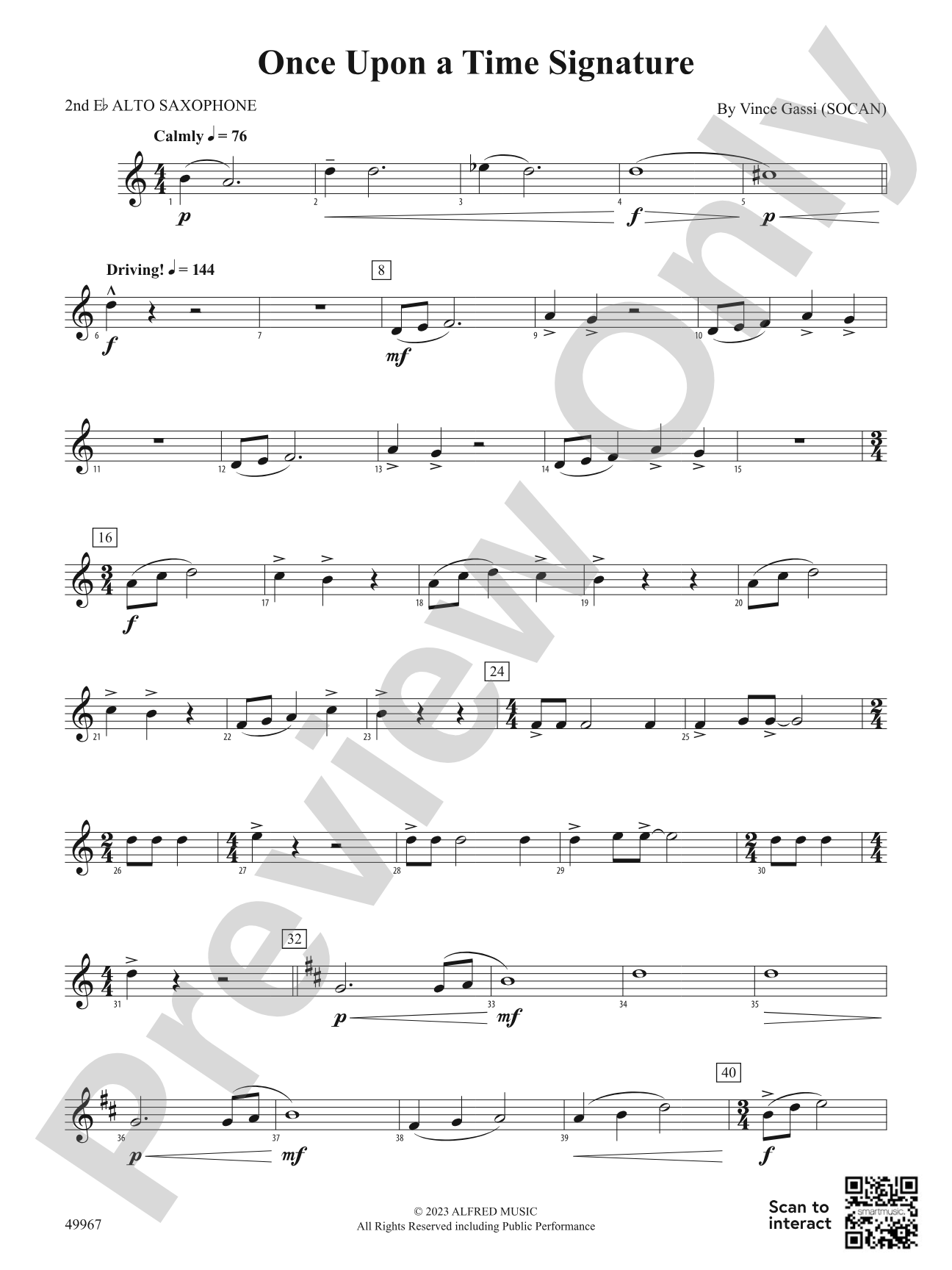 Once Upon a Time Signature: 2nd E-flat Alto Saxophone