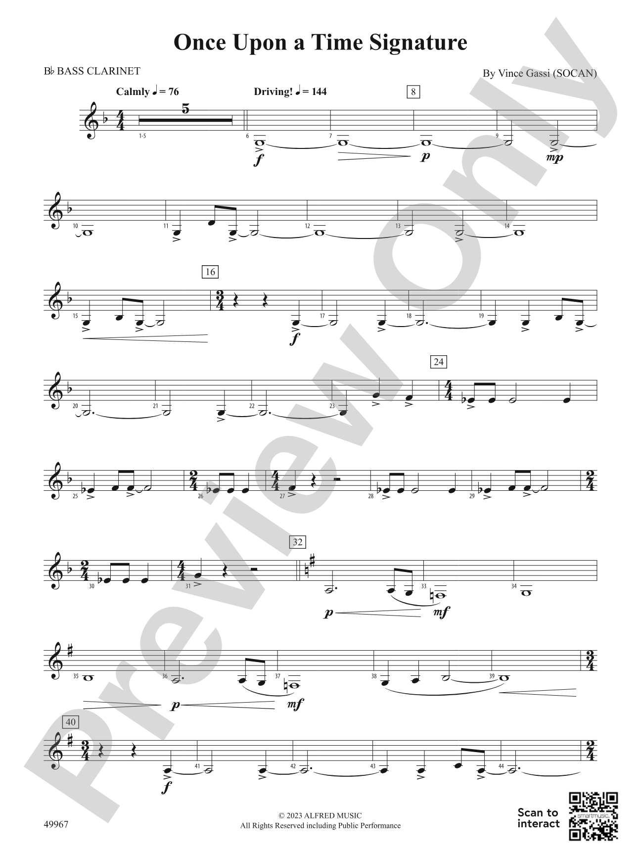 Once Upon a Time Signature: B-flat Bass Clarinet