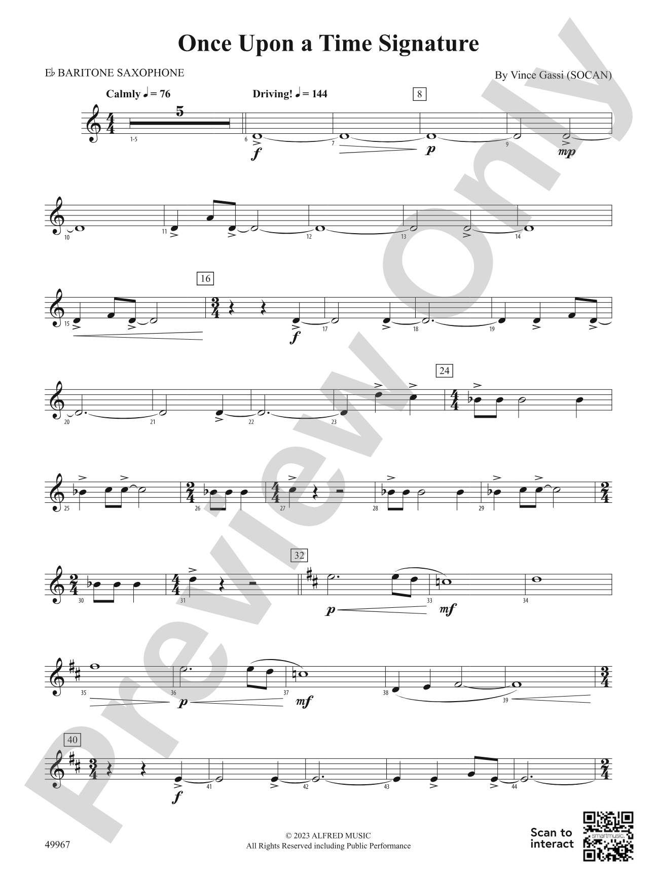 Once Upon a Time Signature: E-flat Baritone Saxophone