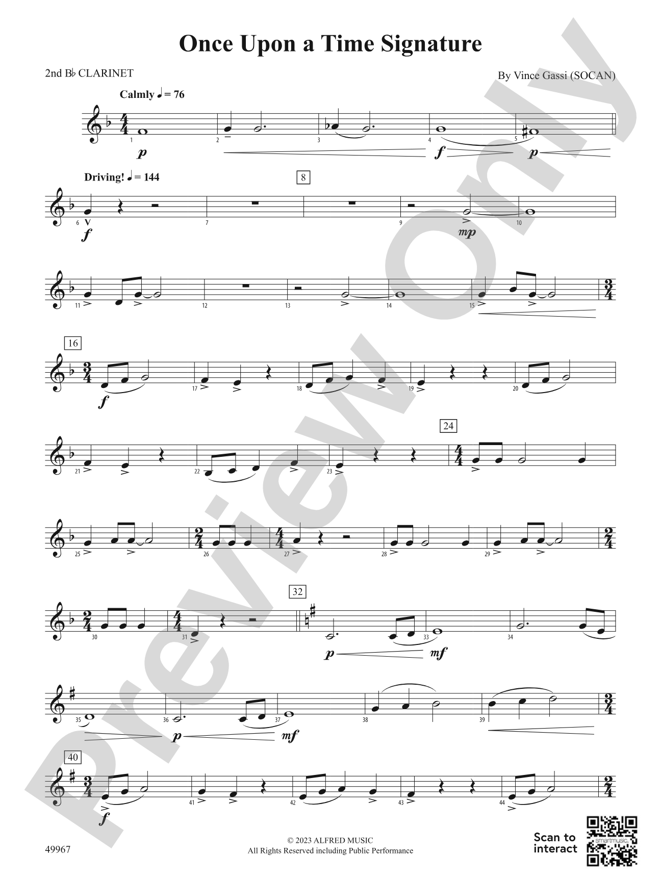 Once Upon a Time Signature: 2nd B-flat Clarinet