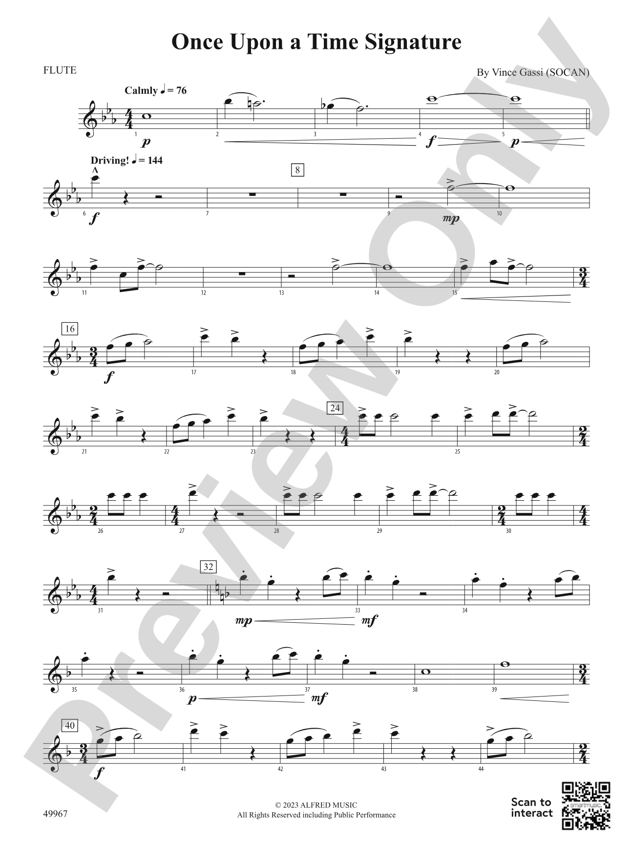 Once Upon a Time Signature: Flute
