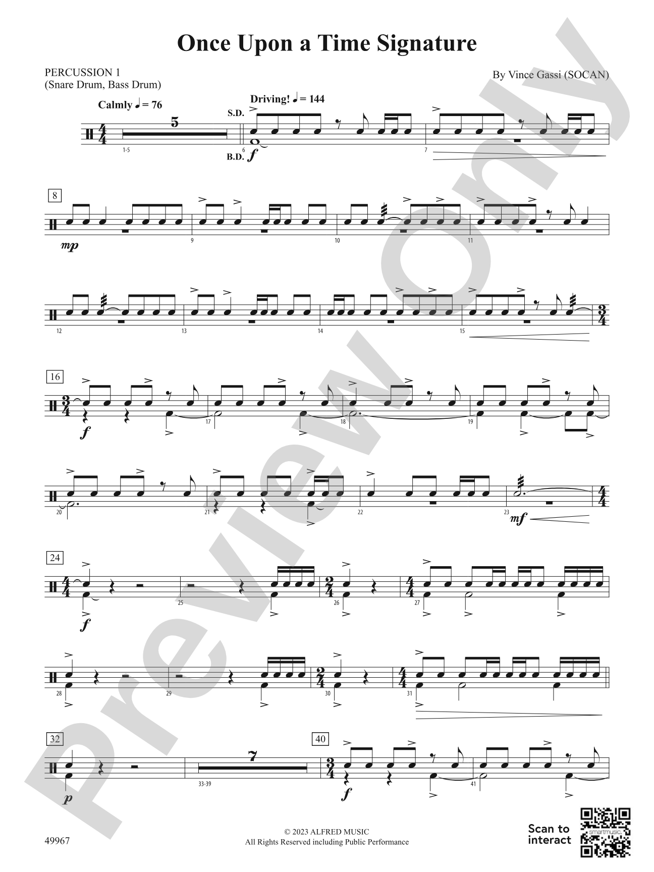 Once Upon a Time Signature: 1st Percussion