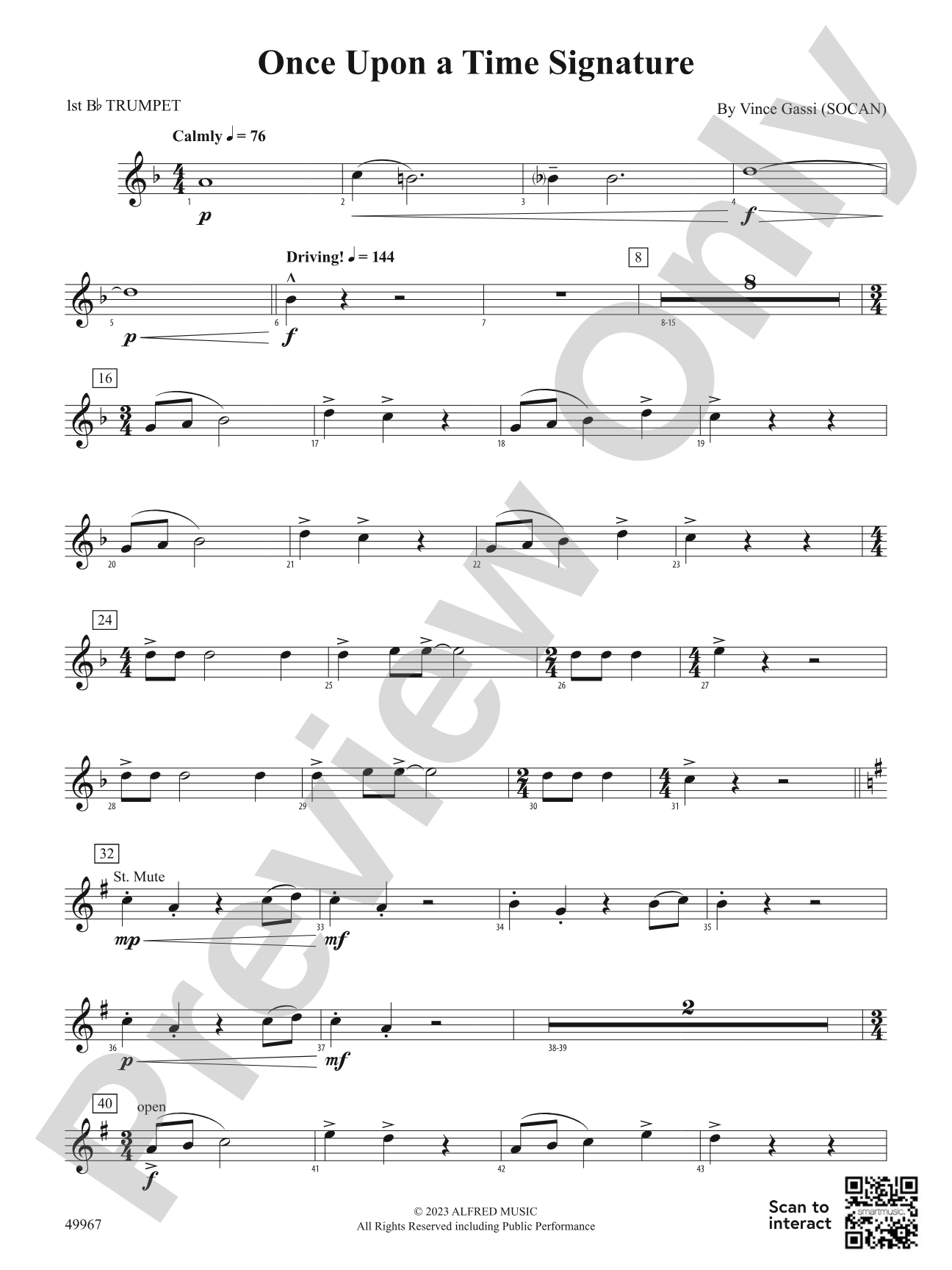 Once Upon a Time Signature: 1st B-flat Trumpet