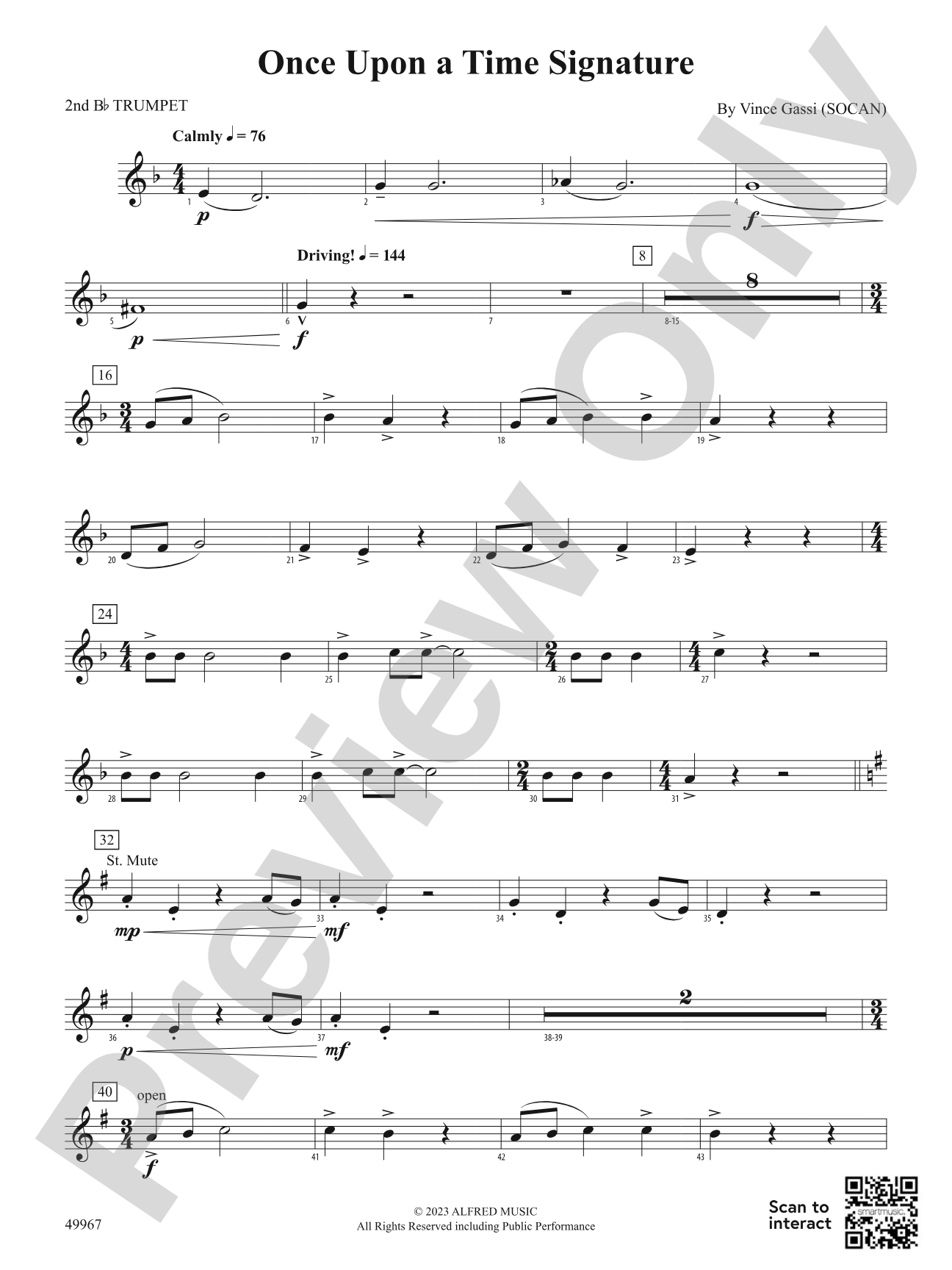 Once Upon a Time Signature: 2nd B-flat Trumpet