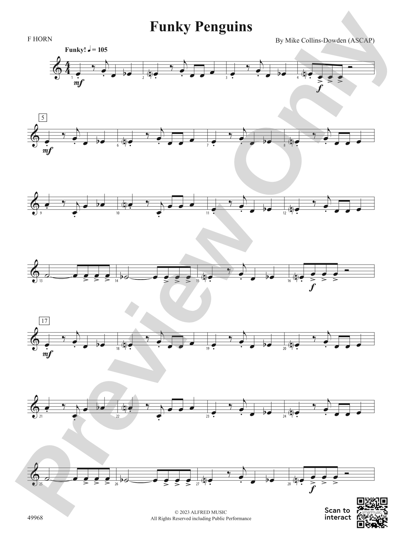 Funky Penguins: 1st F Horn