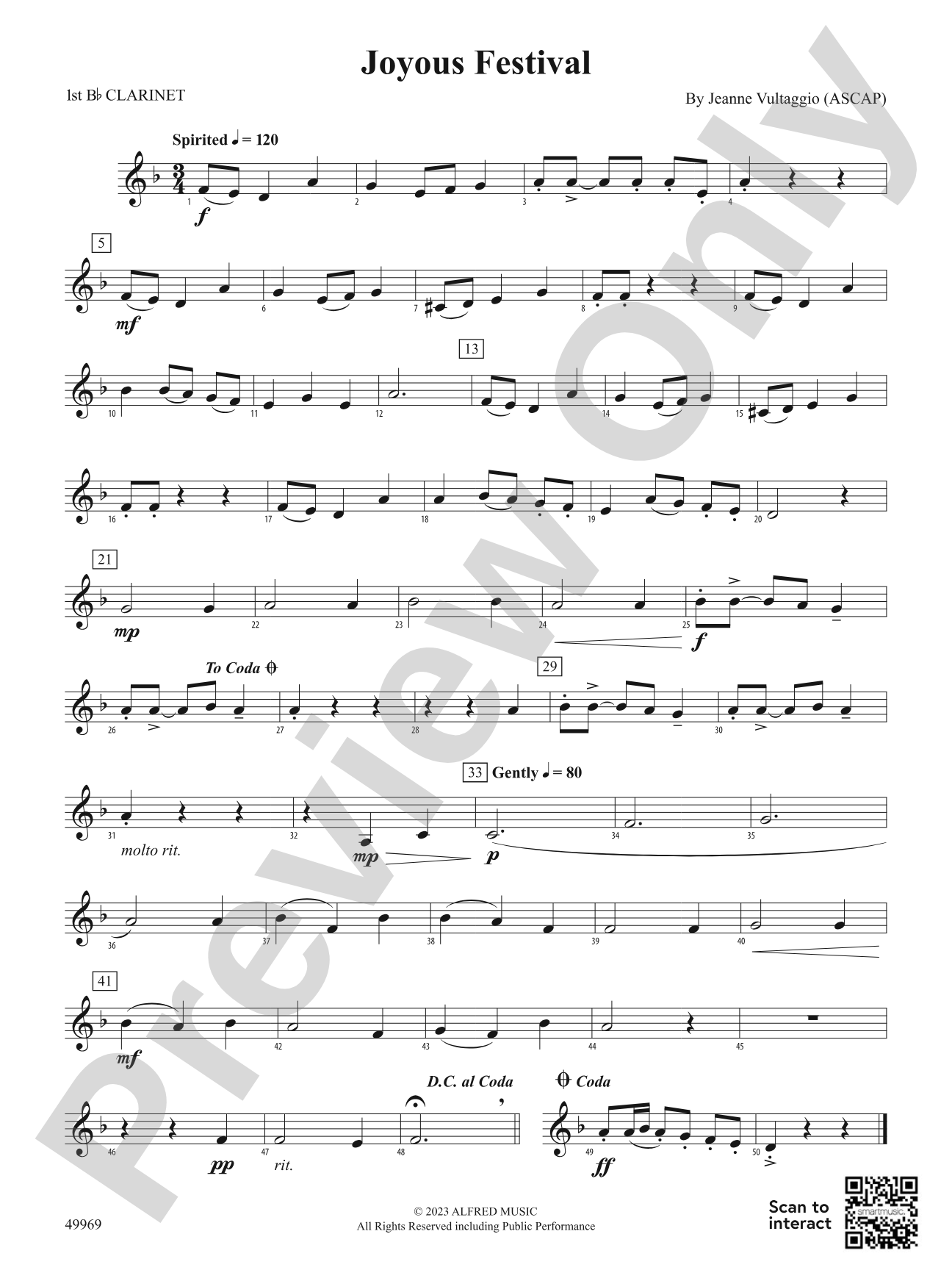 Joyous Festival: 1st B-flat Clarinet