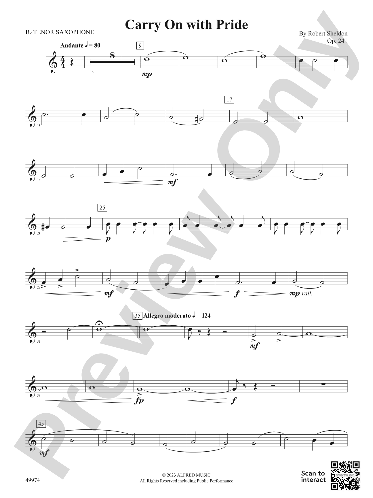 Carry On with Pride: B-flat Tenor Saxophone