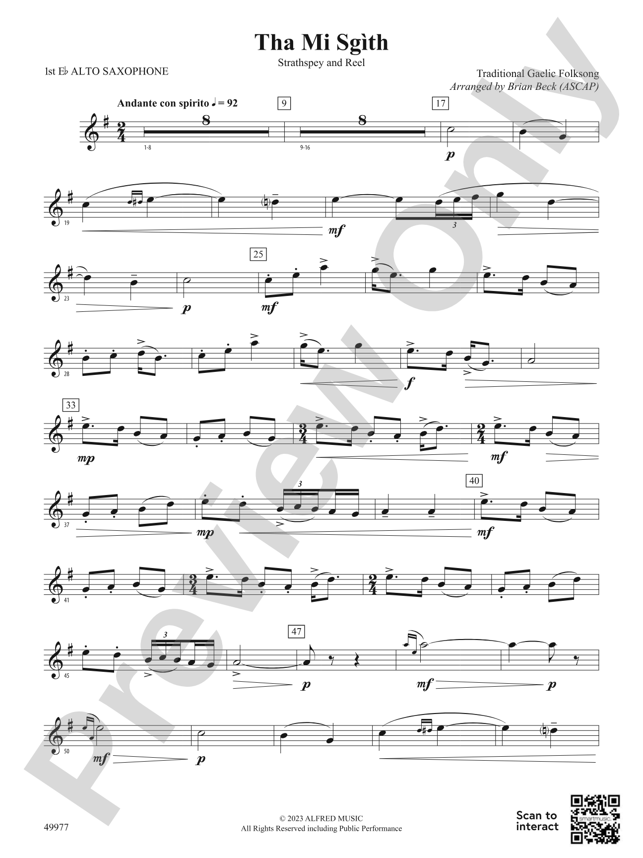 Tha Mi Sgìth: E-flat Alto Saxophone