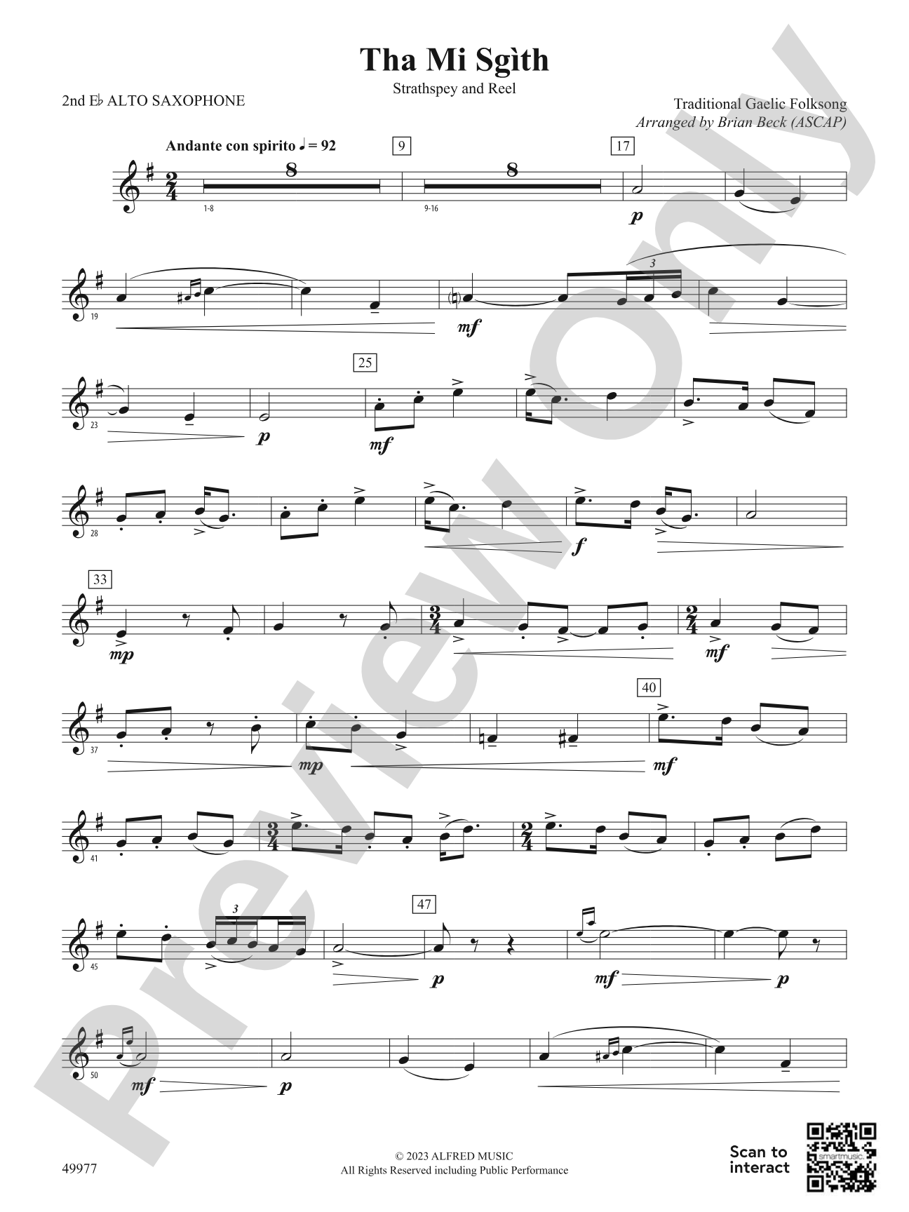 Tha Mi Sgìth: 2nd E-flat Alto Saxophone