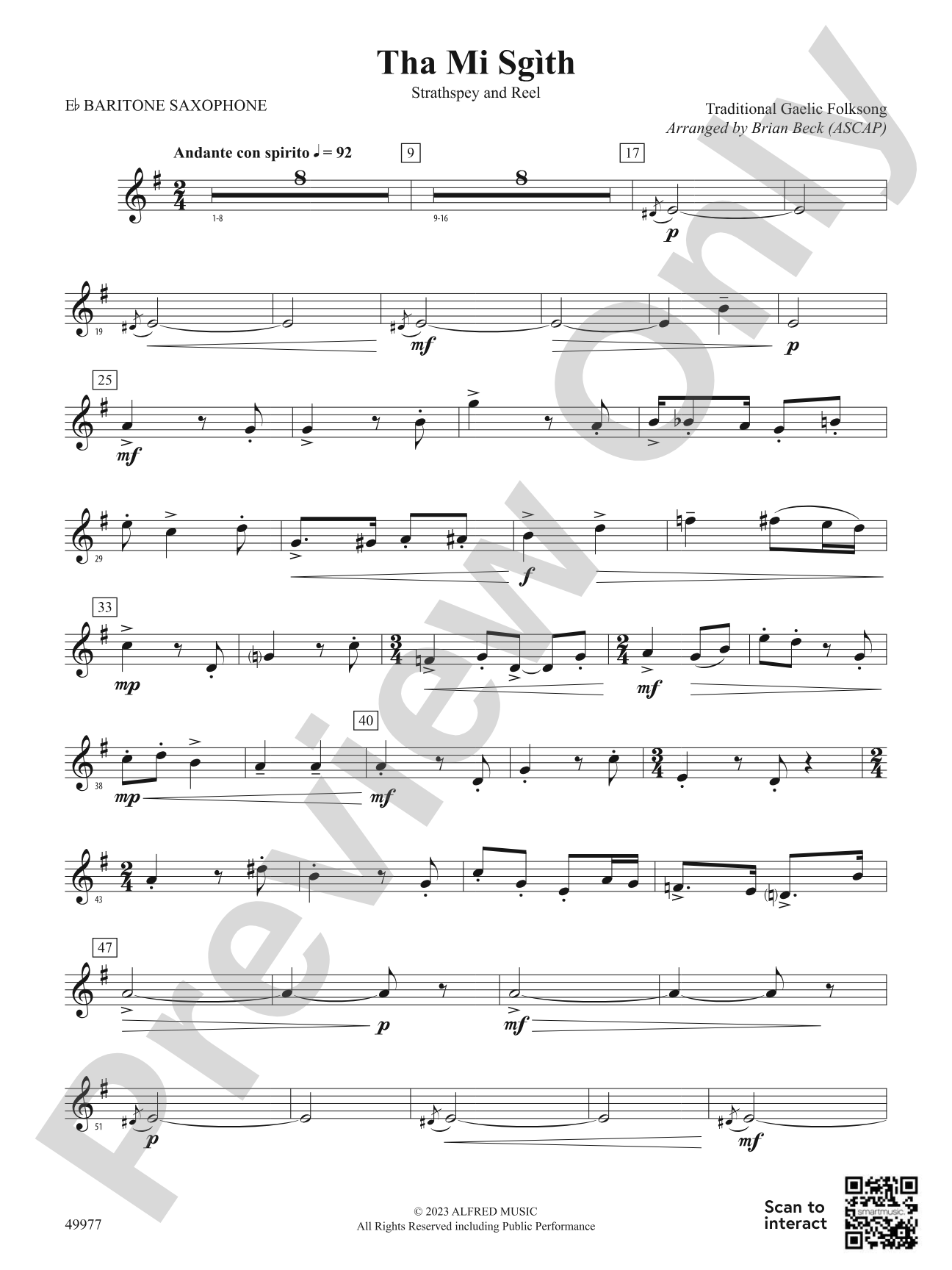 Tha Mi Sgìth: E-flat Baritone Saxophone