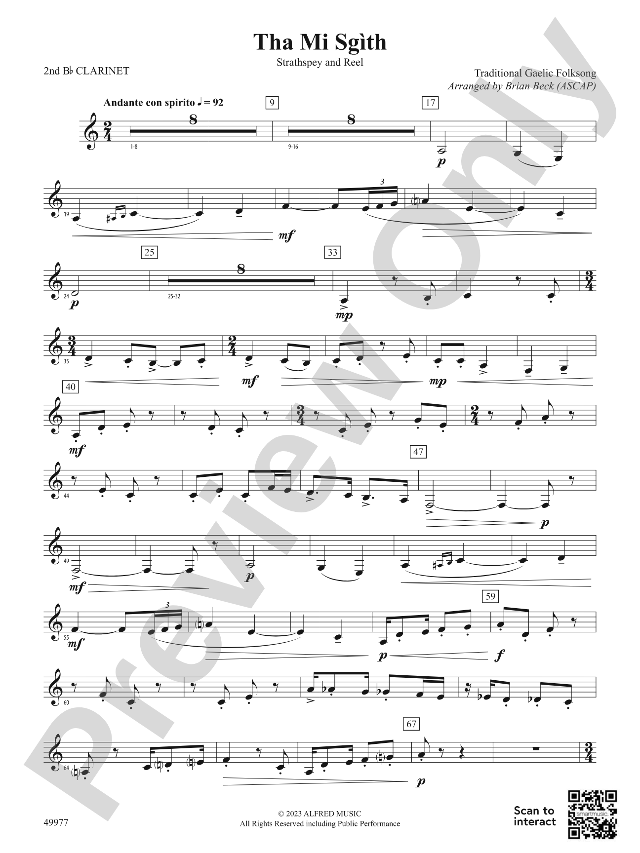 Tha Mi Sgìth: 2nd B-flat Clarinet